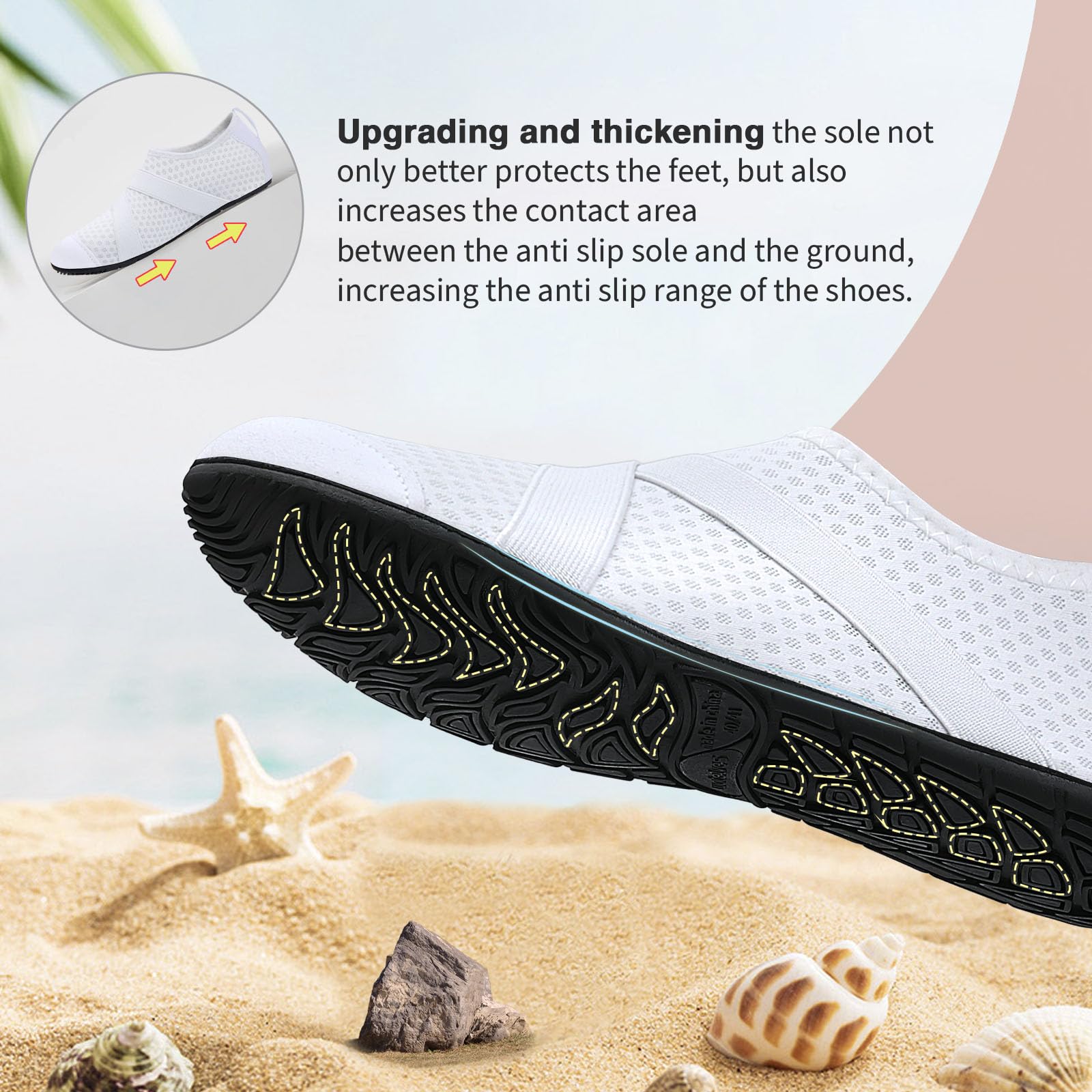 Men's & Women's Quick-Dry Water Shoes - Barefoot Beach Pool Shoes for Surfing, Swimming & Water Sports | Perfect for Yoga, Aqua Fitness & Outdoor Activities