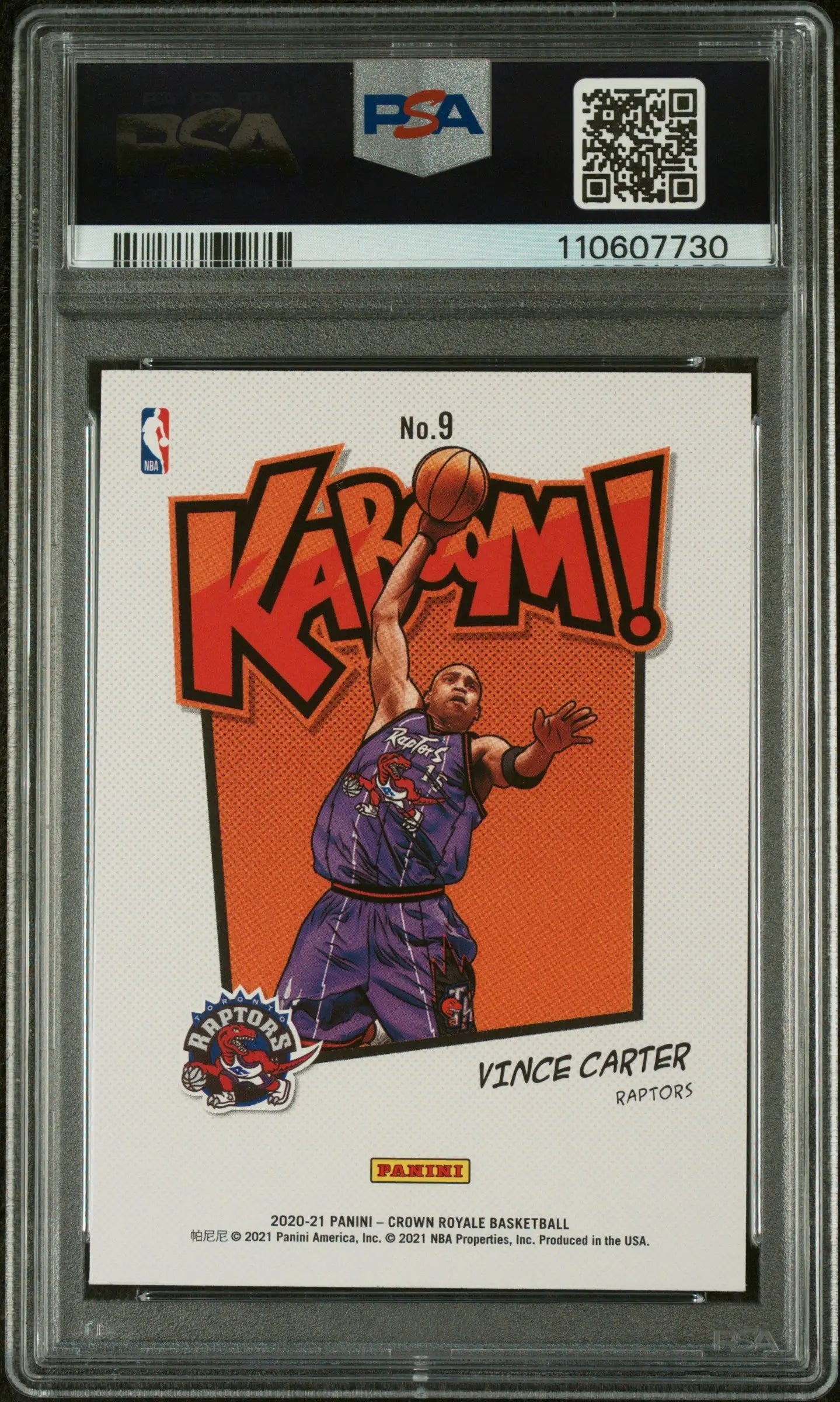 2020 Panini Crown Royale Basketball Kaboom! Vince Carter PSA 8 Graded Card - Rare Collectible for NBA Fans & Sports Memorabilia Collectors - Perfect for Display, Investment, and Basketball Enthusiasts