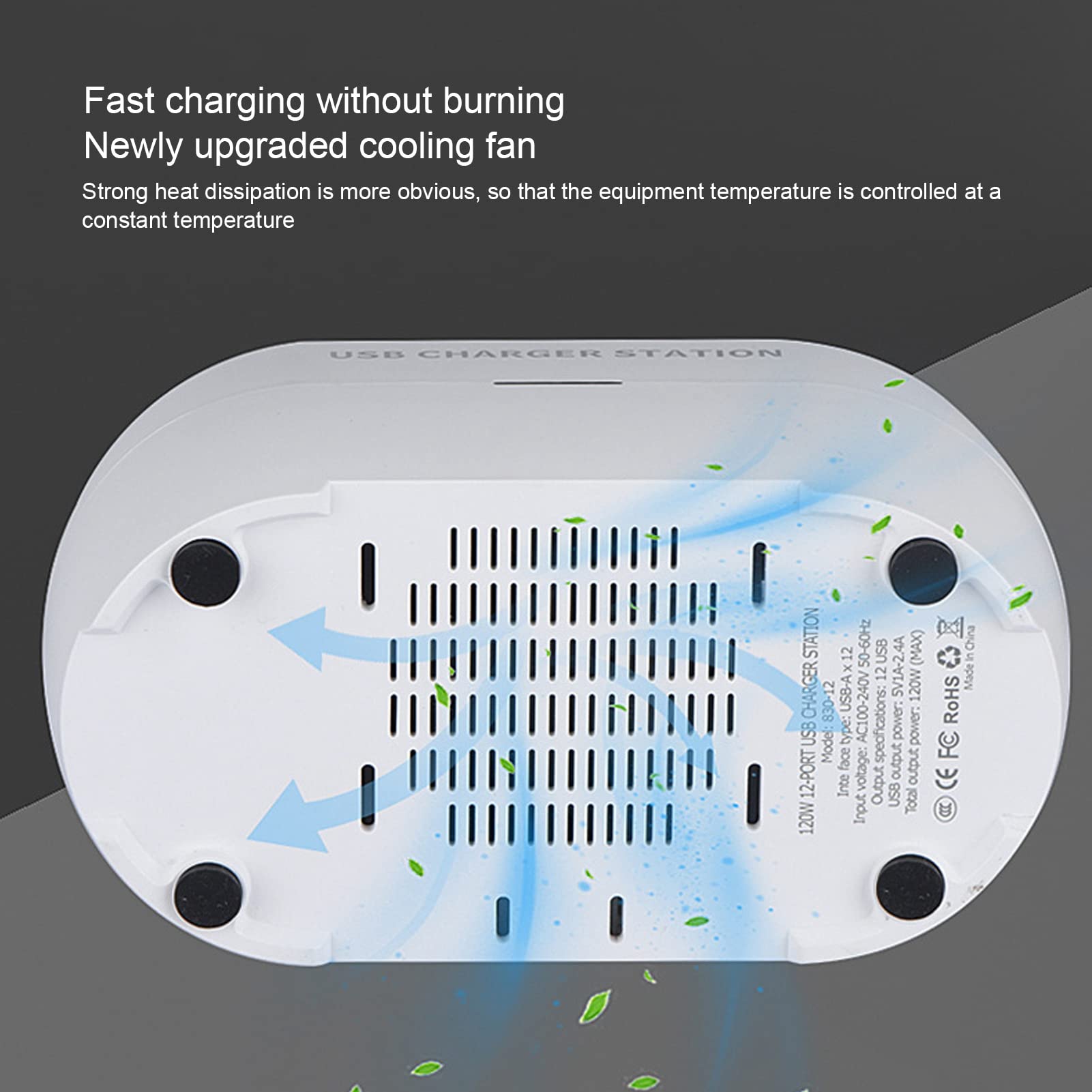160W 30-Port USB Charging Station with Multiple Protections - Fast Charging USB Hub for Smartphones, Tablets & Devices - Perfect for Office, Home & Travel Use