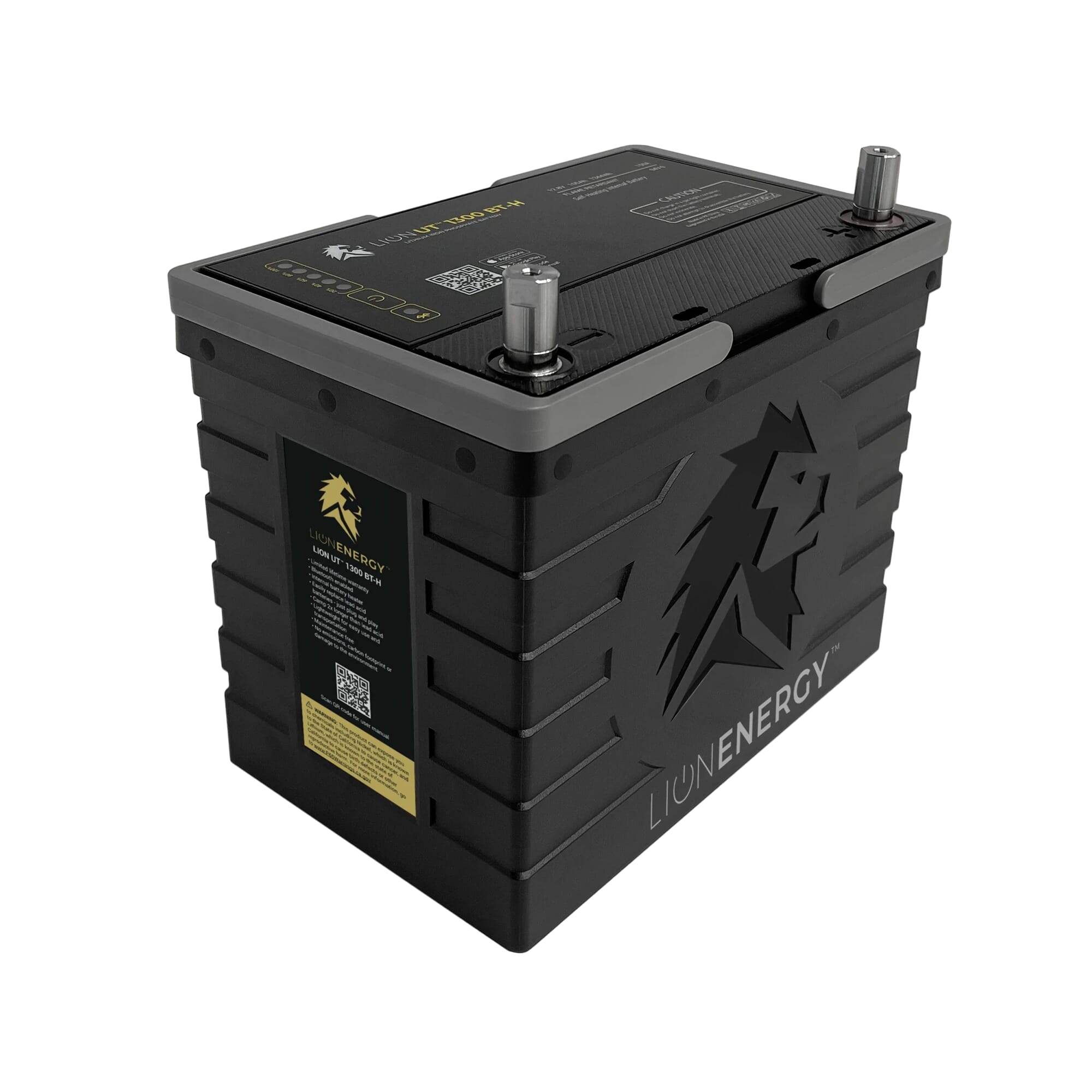 Lion Energy Lion UT 1300 12V 105Ah LiFePO4 Lithium Battery with Built-in Heater - Perfect for RVs, Solar Power Systems, Marine & Off-Grid Applications