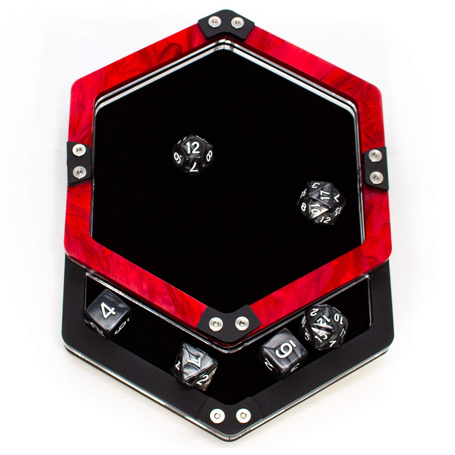 Premium Executive Dice Tray with Single Pocket - Red Leather Gaming Accessory for D&D, MTG, Board Games & Casino Nights - Perfect Gift for Gamers