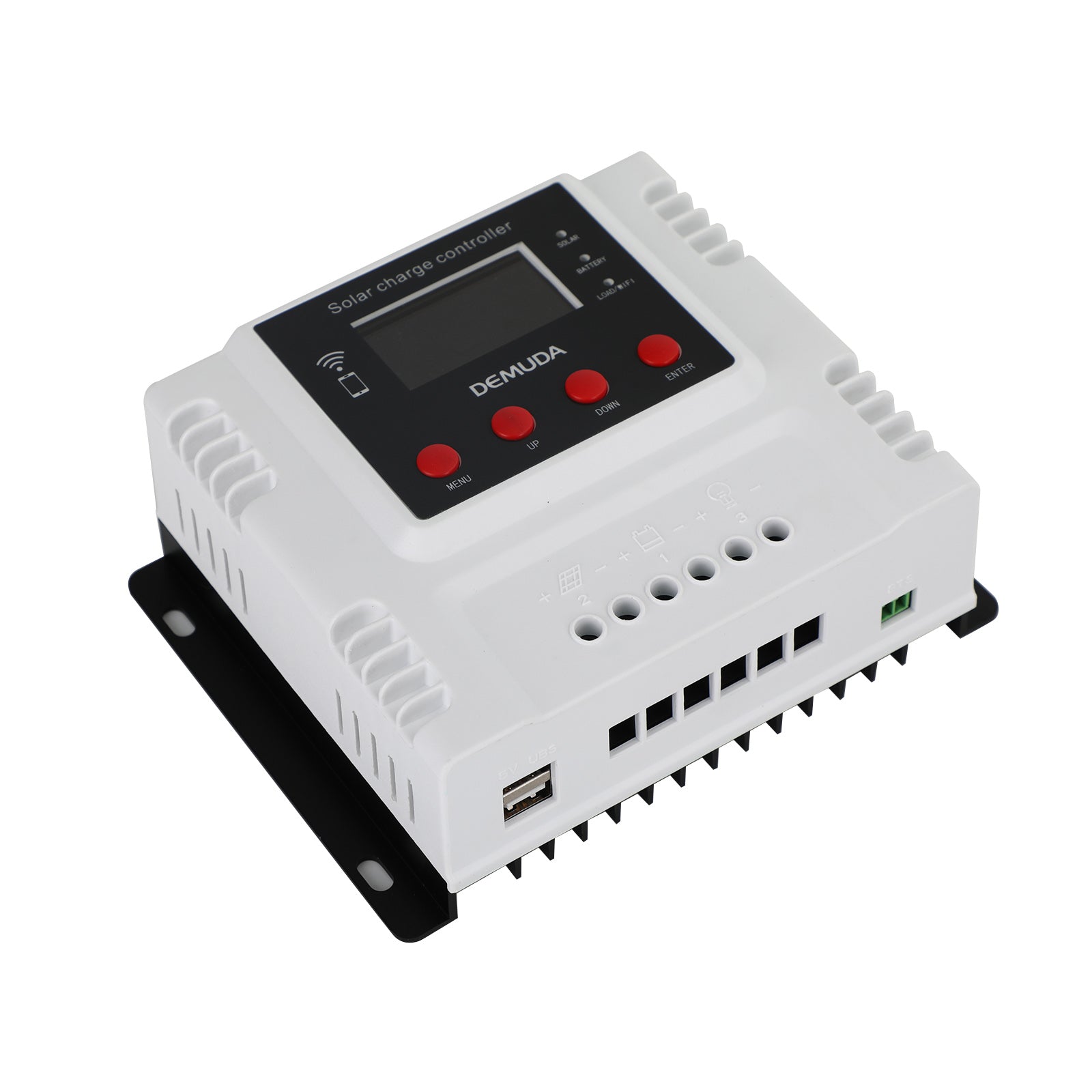 10A 60A 12V 24V 48V Solar Charge Controller with WiFi Monitoring - PWM LCD Regulator for Off-Grid Solar Systems, RV, Boat & Home Use