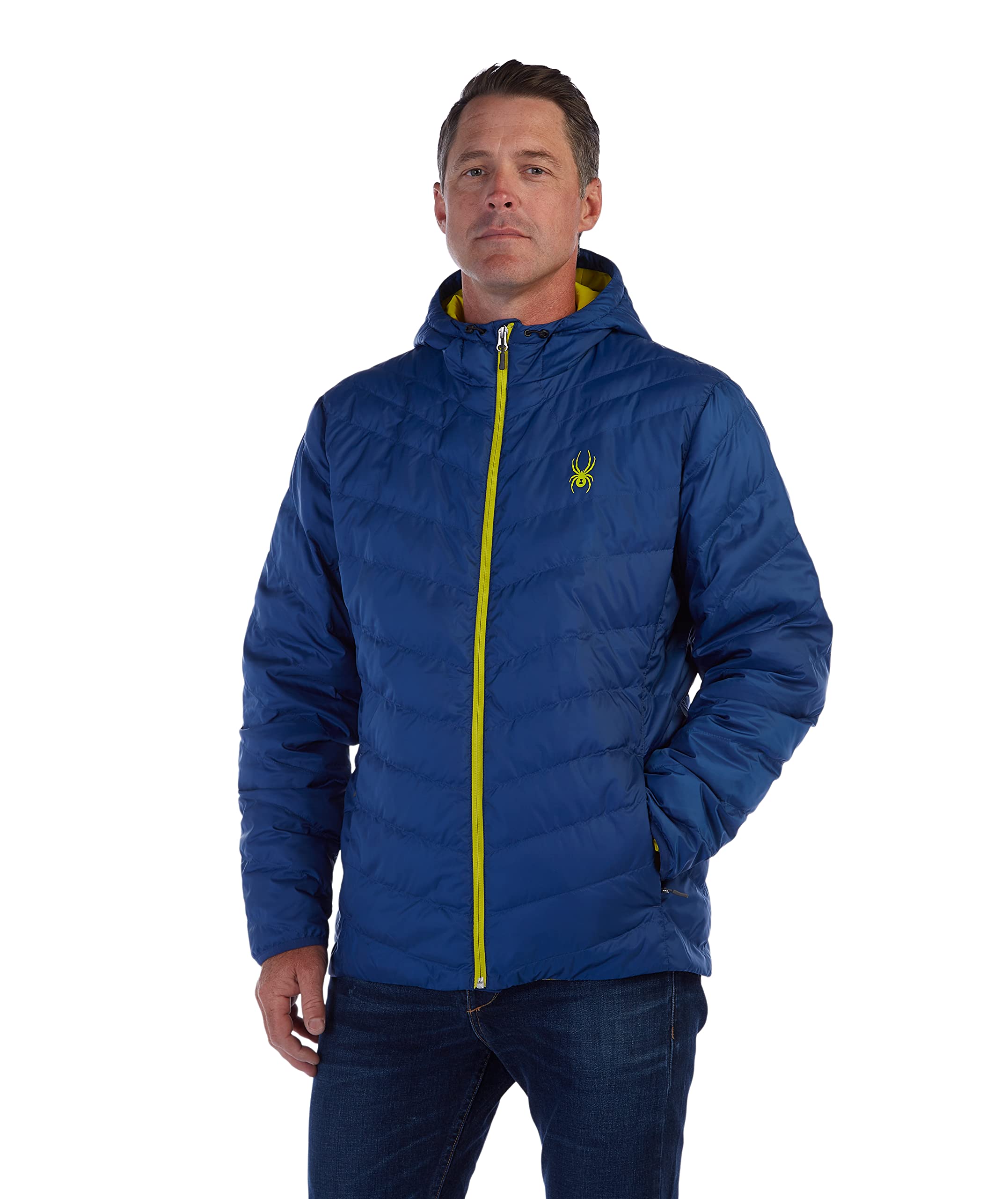 Spyder Men's Peak Hoodie Insulator Jacket - Lightweight Winter Jacket for Skiing, Snowboarding & Outdoor Activities