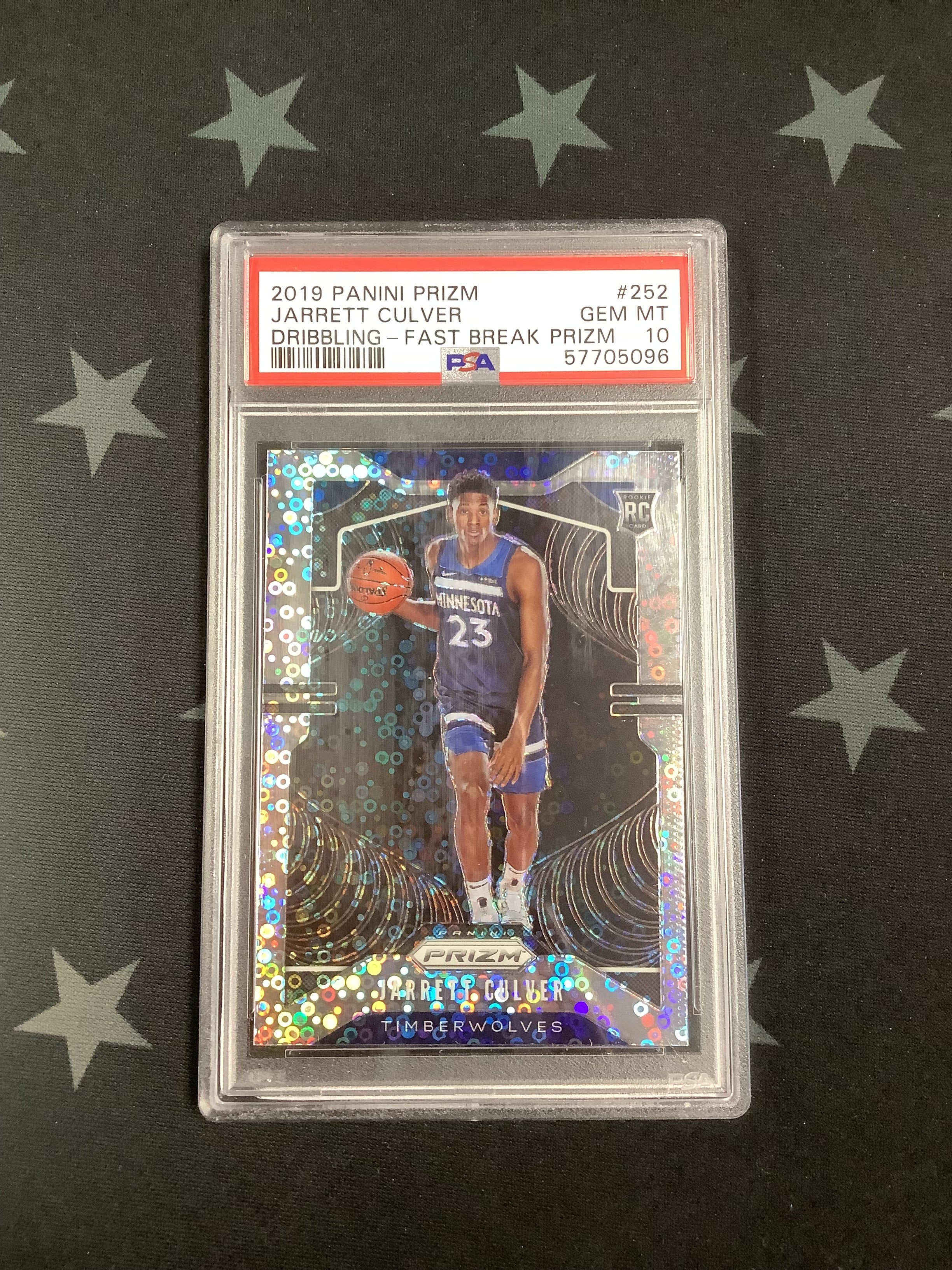 2019 Panini Prizm Dribbling Fast Break Jarrett Culver #252 PSA GEM MT 10 Basketball Card - Perfect for Collectors, Investors & NBA Fans