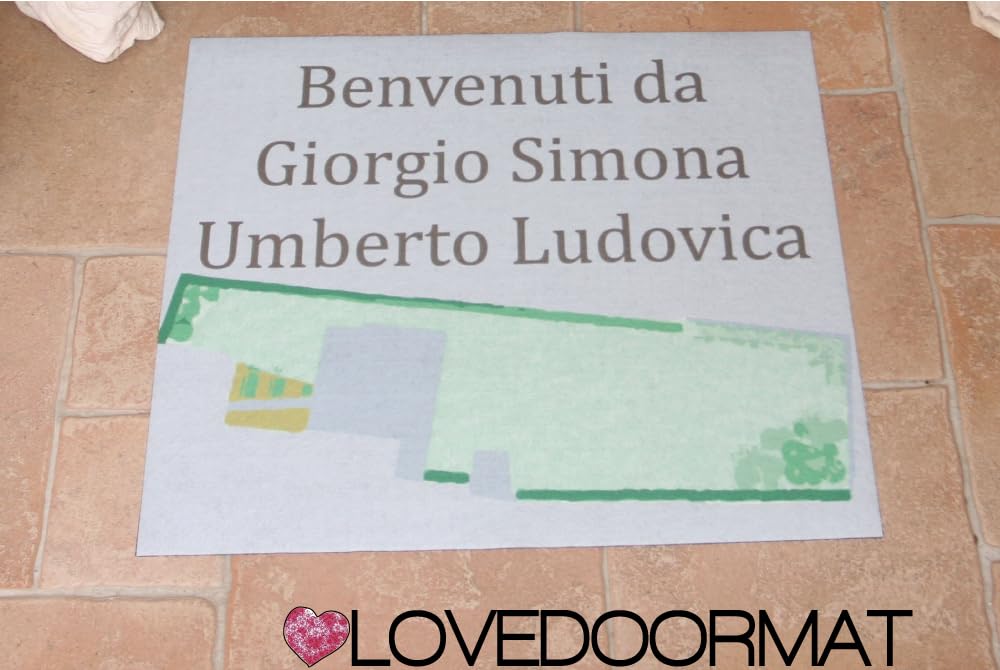 Customized Felt Doormat with Non-Slip Rubber Backing - Handmade in Italy - Washable & Durable - Personalized Welcome Mat for Home & Office Entrance - Perfect Gift for Housewarming & Holidays