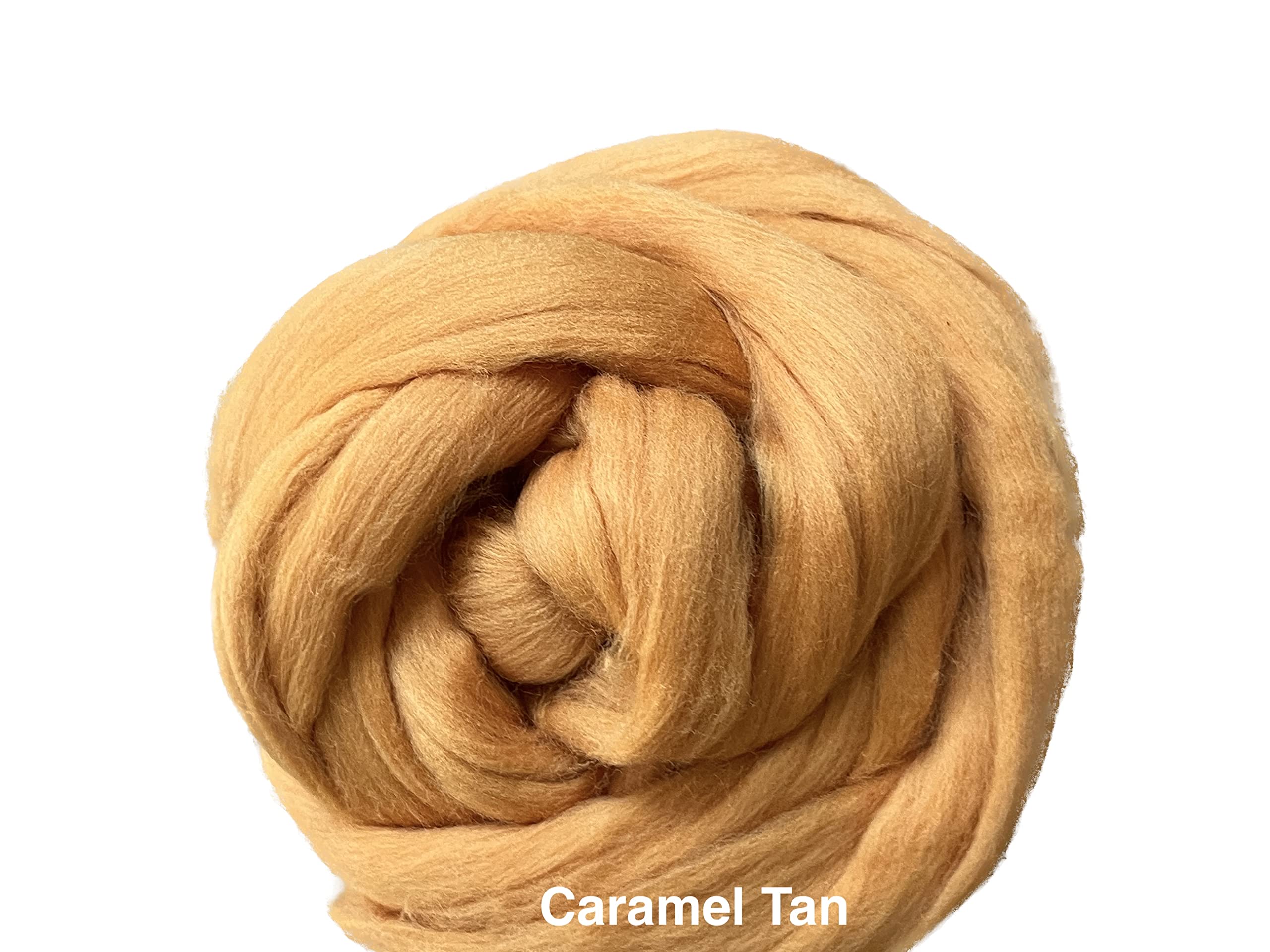 Shep's Desert Camel Tan Merino Wool Roving - 100% Super Soft Australian Wool Fiber for Spinning, Felting & Crafting | Needle Felting & Doll Making Supplies (8 lb) | Perfect for Handmade Yarn, DIY Projects & Wool Art Creations