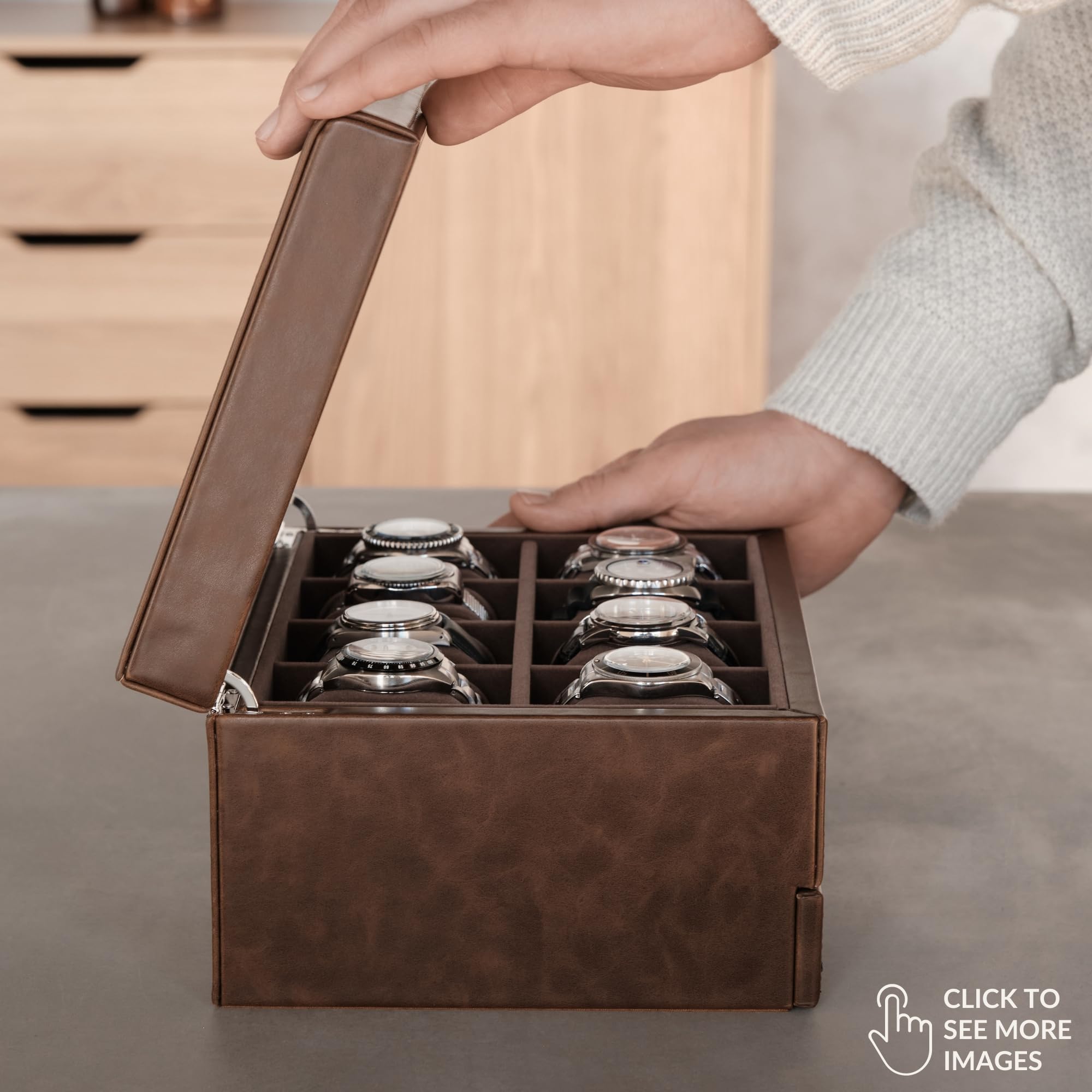 Premium 8-Slot Watch Box with Drawer - Luxury Watch Storage for Men | Perfect for Travel & Display