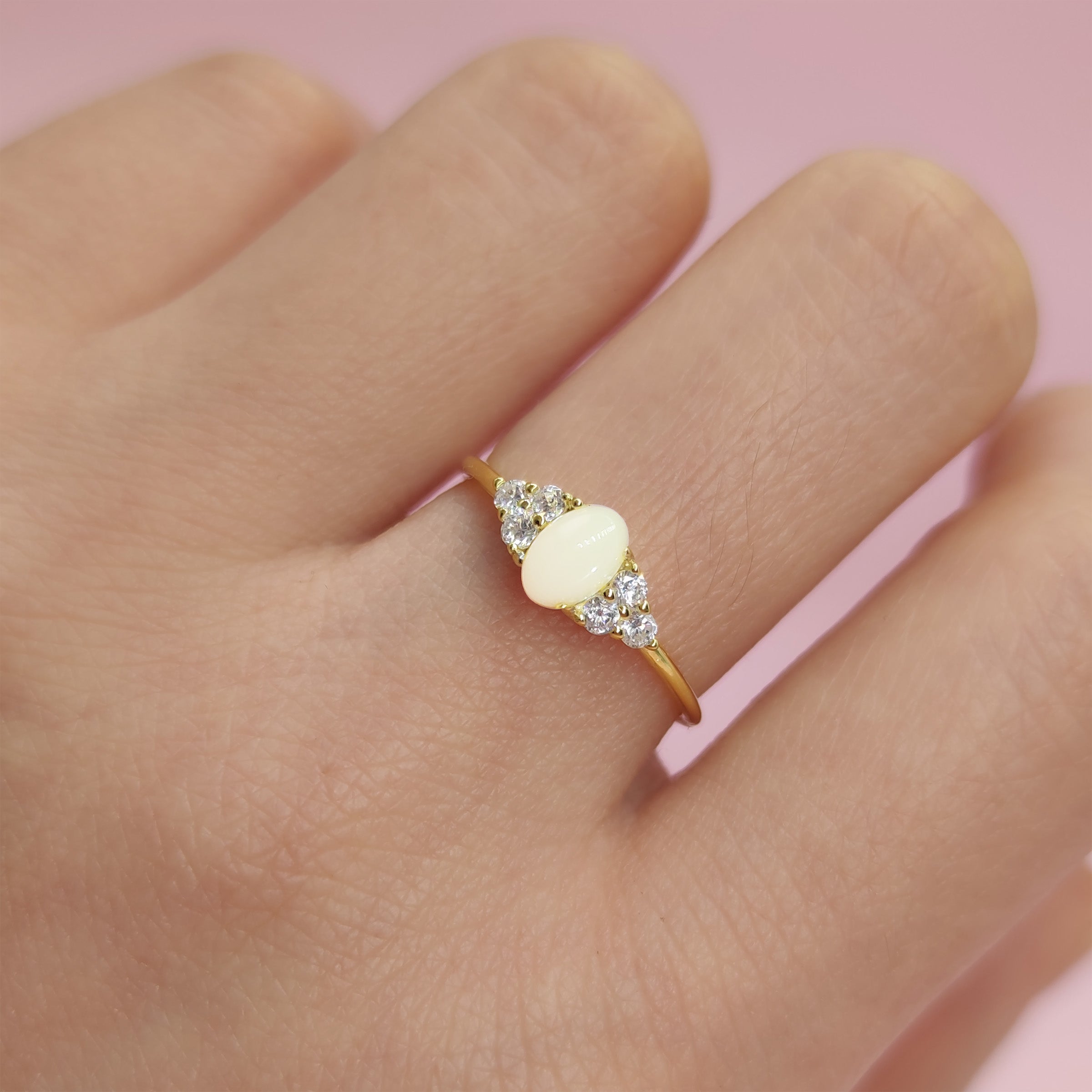 CherishedEssence: 14K Gold Oval Breastmilk Keepsake Ring - Perfect for Nursing Mothers & Memorial Jewelry Gifts
