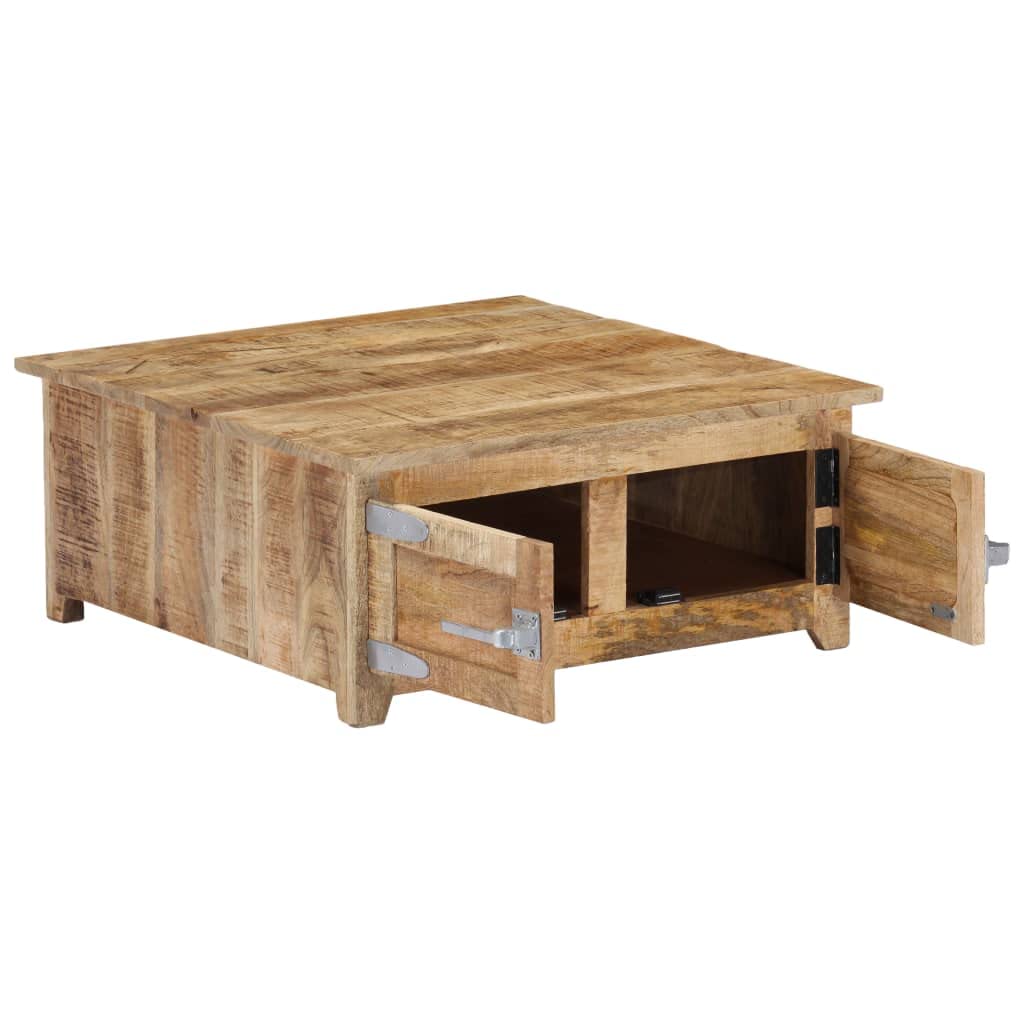 Modern Square Coffee Table with Storage - 27.5