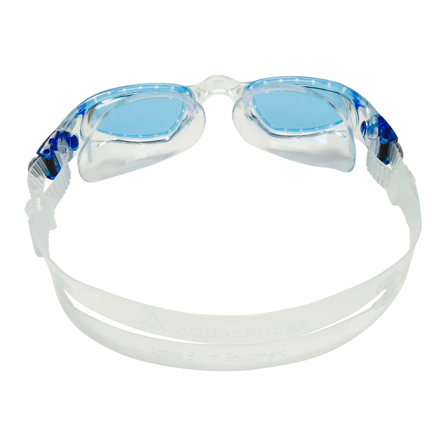Aqua Sphere Mako2.A1 Swimming Goggles - Transparent Blue Lens, Anti-Fog & UV Protection for Pool, Open Water & Triathlon Training