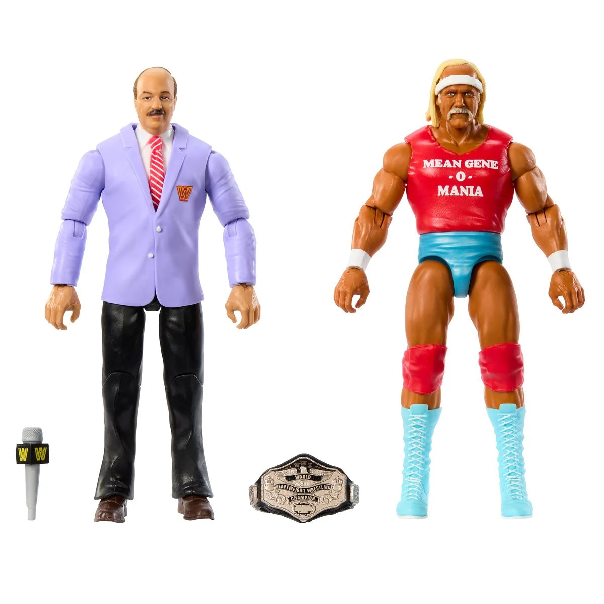 WWE Main Event Showdown Series 19 Hulk Hogan & Mean Gene Okerlund Action Figure 2-Pack - Collectible Wrestling Toys for Display, Play & WWE Fan Gifts