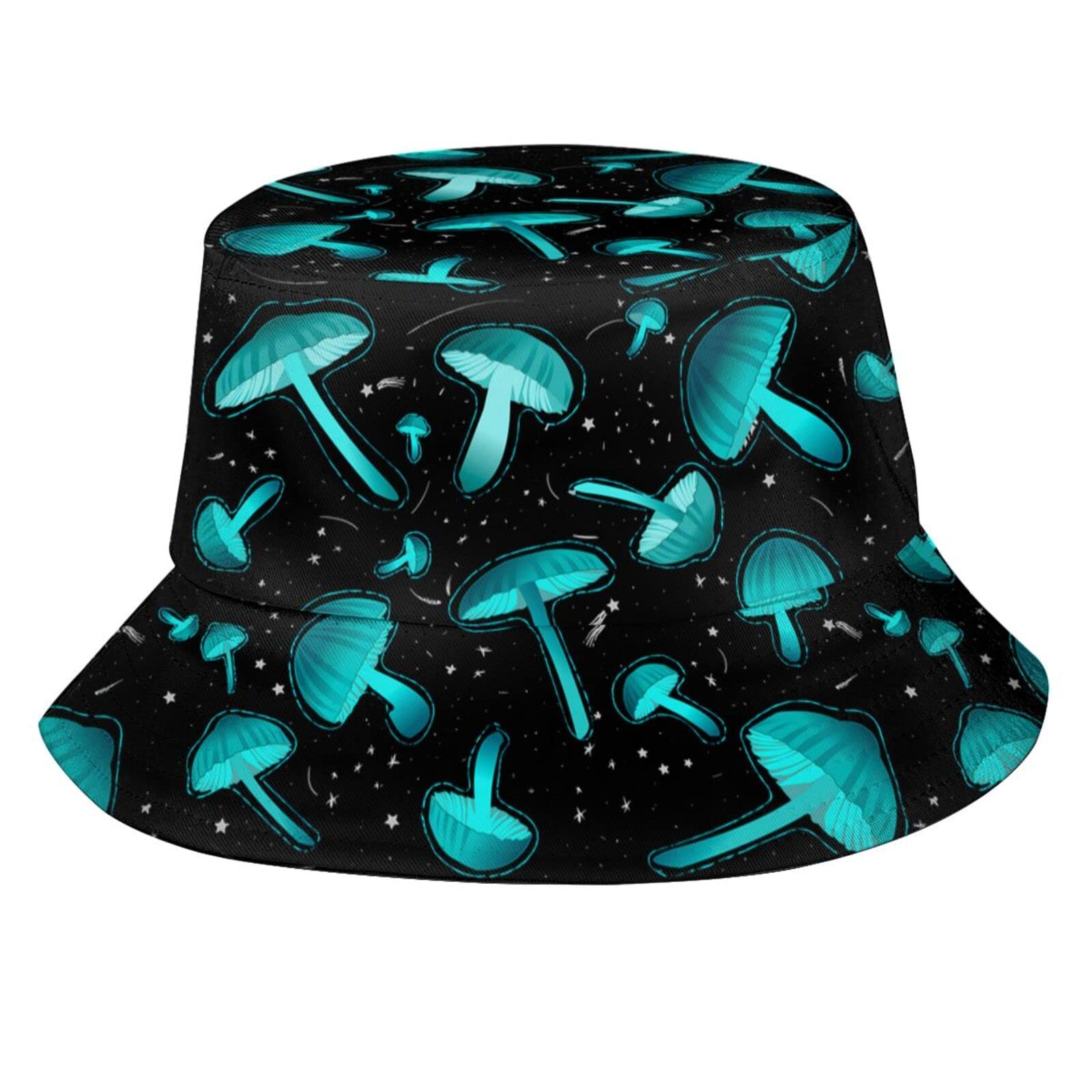Trippy Mushroom Pattern Bucket Hat for Men & Women - Adjustable Sun Hat for Travel, Beach, Fishing, Golf & Outdoor Activities - Stylish Unisex Boonie Hat for Teens & Adults