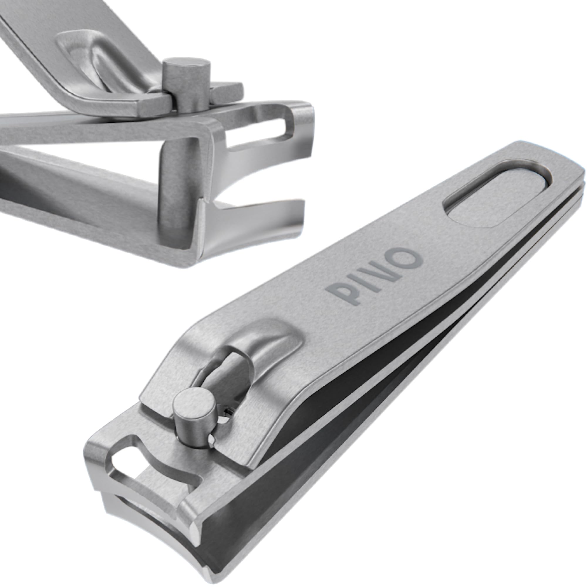 PIVO Professional Nail Clipper & Scissor Hybrid - Ultra Sharp Curved Fingernail Trimmer for Women & Men - Perfect for Manicure, Pedicure and Home Nail Care - Easy to Use Salon Quality Nail Cutter for Daily Grooming