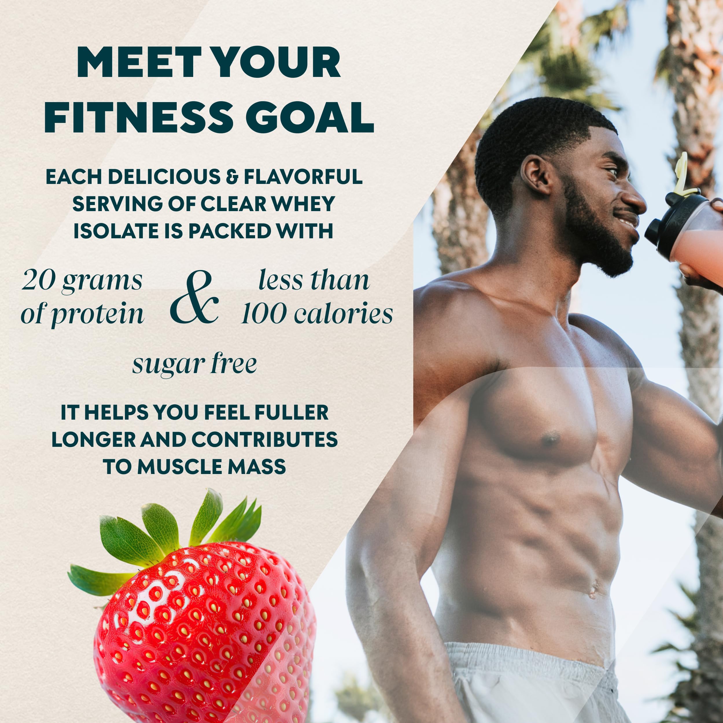 Myprotein Clear Whey Isolate Protein Powder - 1.1 Lb (20 Servings) Strawberry Flavor, 20g Protein per Serving, Naturally Flavored, Low Sugar, Post-Workout Recovery Drink Mix for Gym, Fitness & Weight Loss
