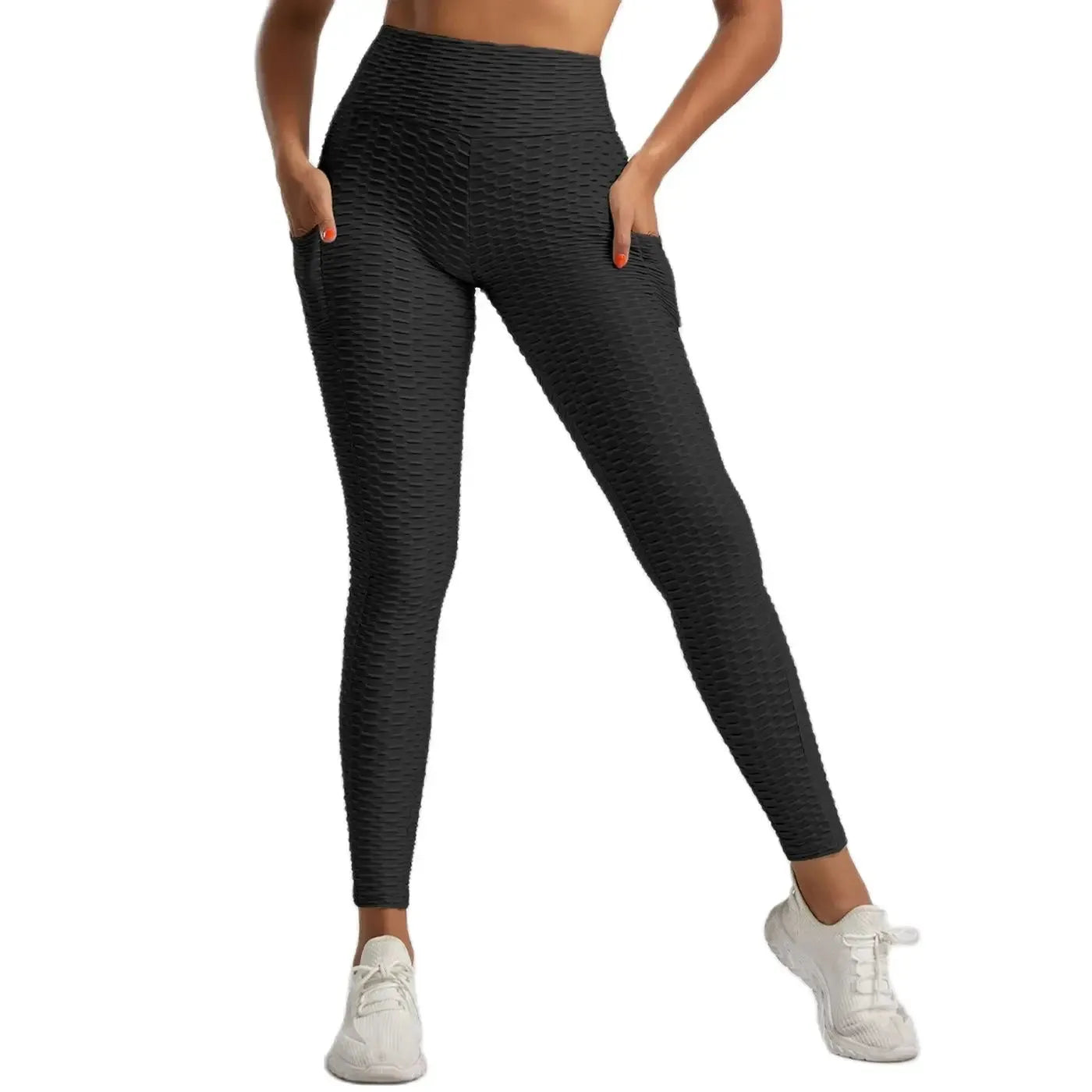 Women's High Waist Scrunch Butt Leggings with Pockets - Stretchy Workout Yoga Pants for Running, Gym & Active Wear - Textured Push Up Trousers for Fitness & Lounge