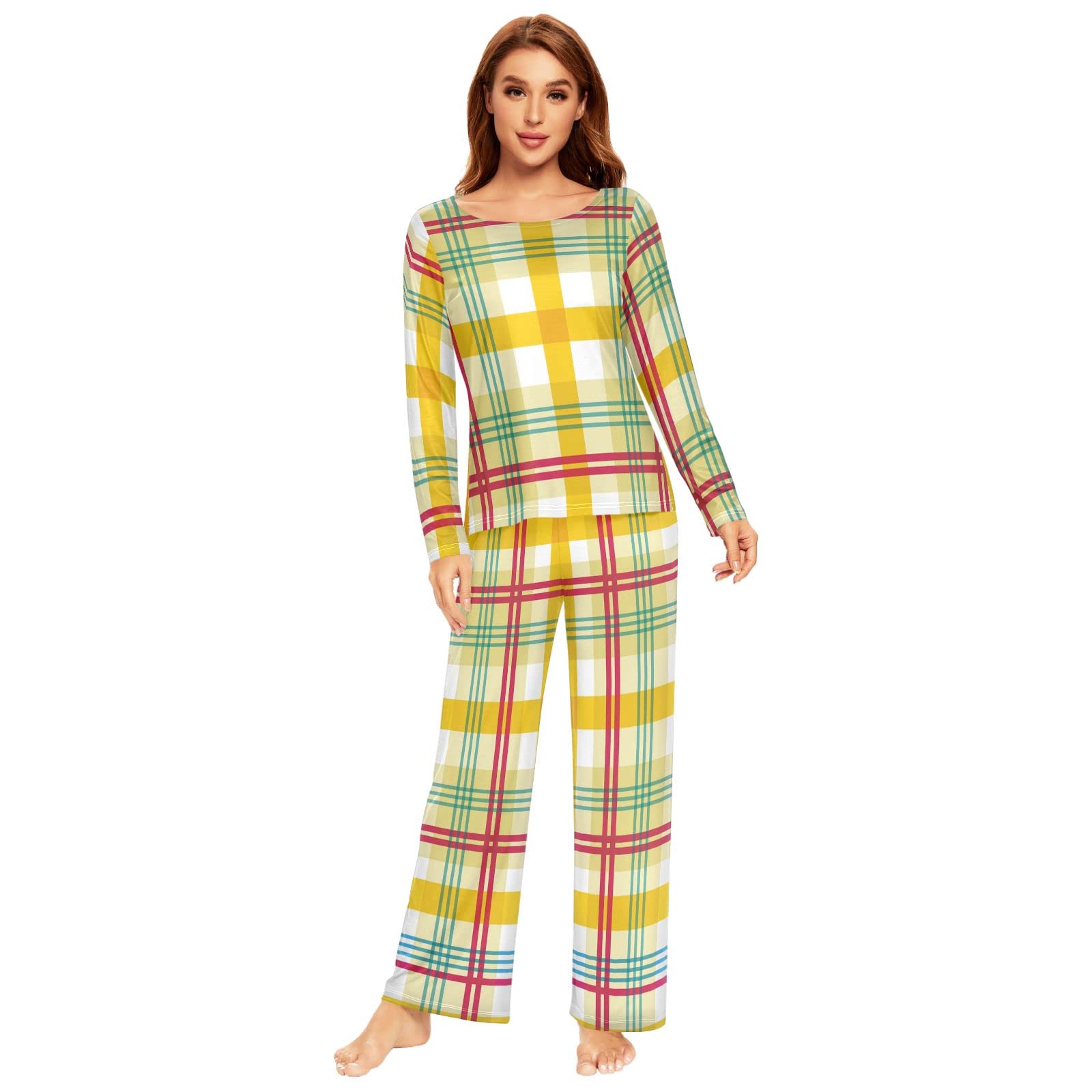 Women's 2-Piece Long Sleeve Pajama Set - Soft Sleepwear & Lounge Set for Women (No Pockets) - Perfect for Cozy Nights, Relaxing at Home, and Gift Giving