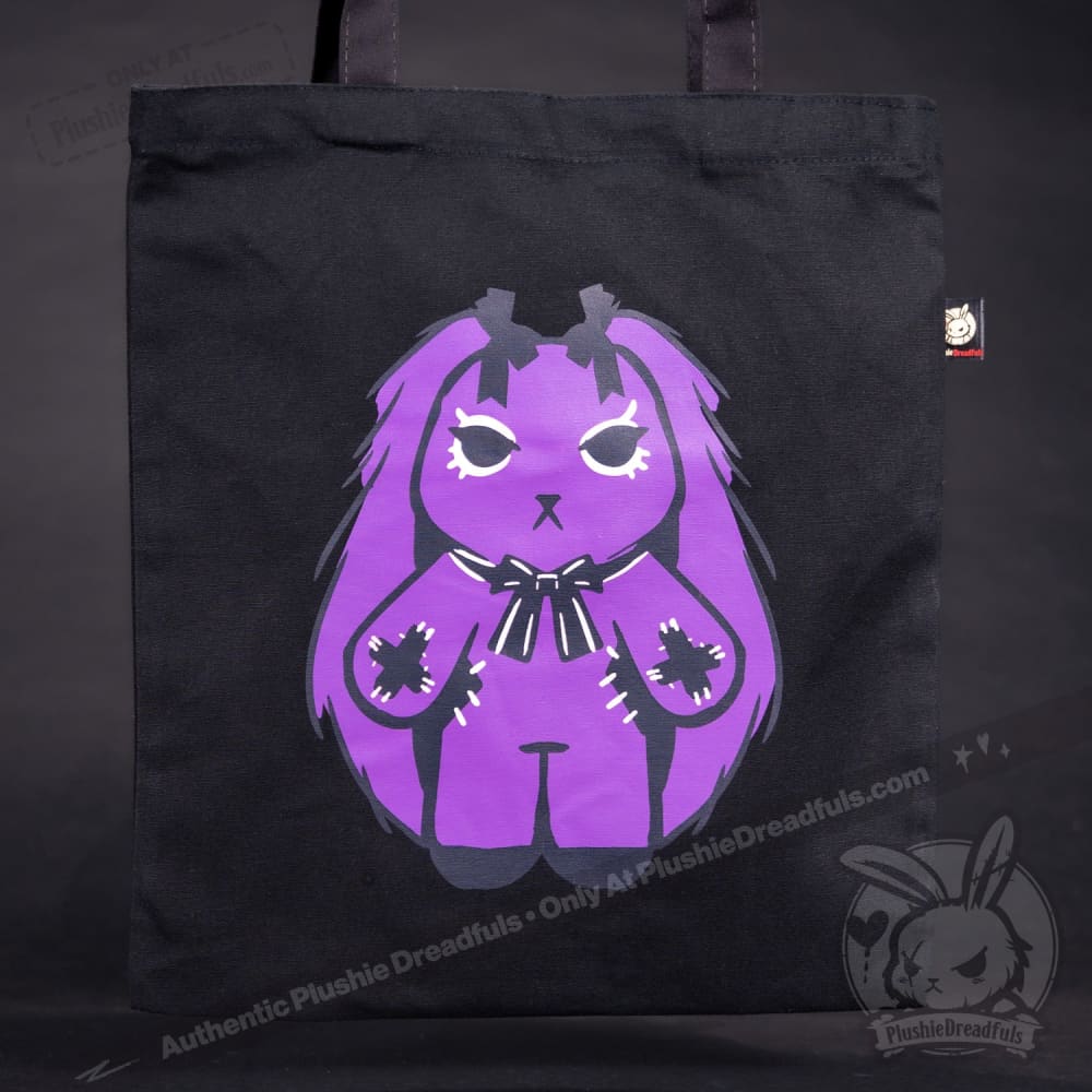 Goth Rabbit Plush Stuffed Animal - Soft Dark Aesthetic Plushie Dreadfuls for Gothic Decor, Bedroom Cuddling & Alternative Gift Ideas