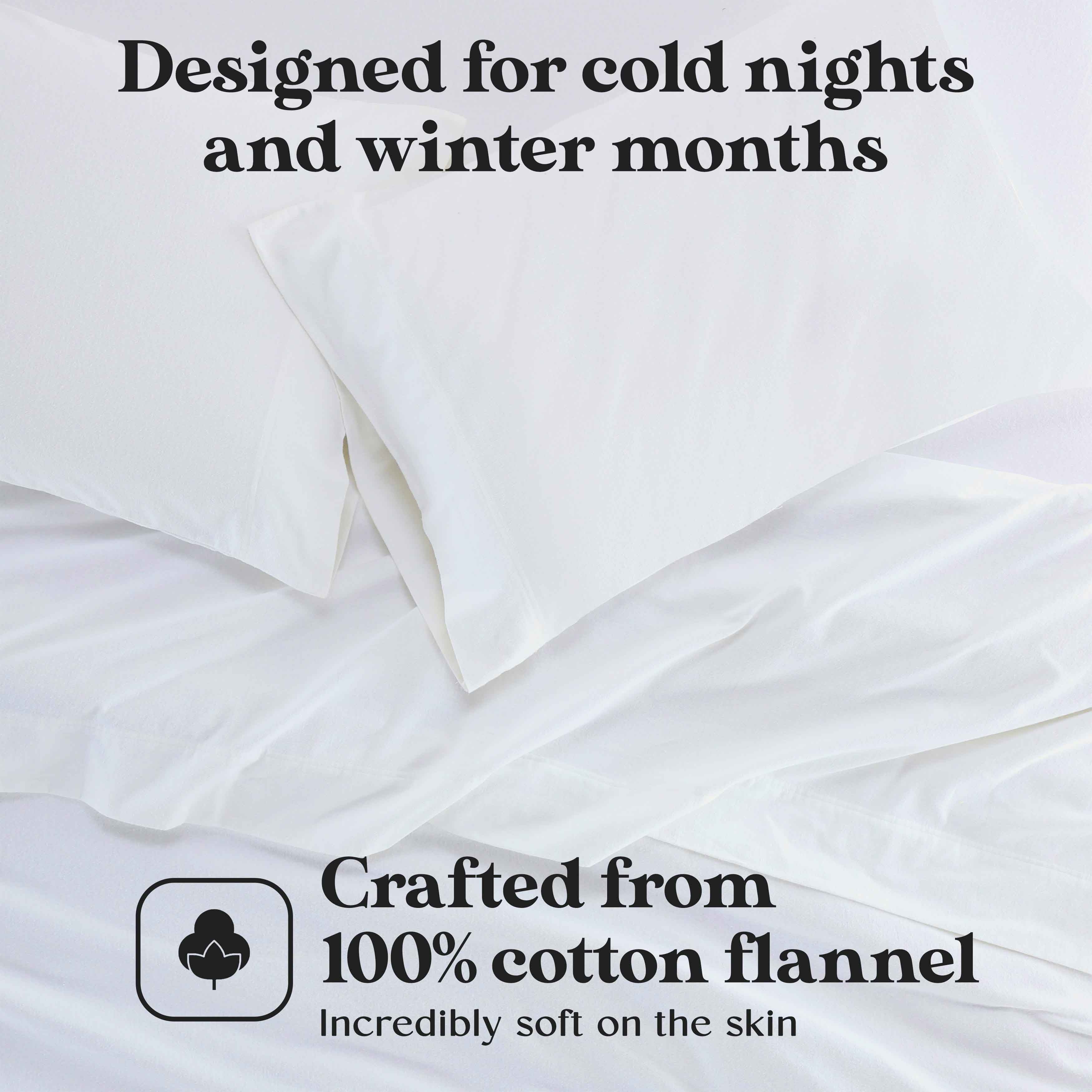 Premium Rome Flannel Cotton Solid Brushed Pillowcase Set of 2 - Ultra Soft & Cozy Bedding for Winter Nights - Perfect for Master Bedroom, Guest Room & Cold Weather Comfort