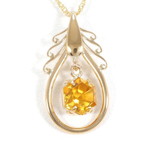18K Yellow Gold Citrine Pendant Necklace for Women - Elegant Birthstone Jewelry Gift for Birthday, Anniversary & Special Occasions