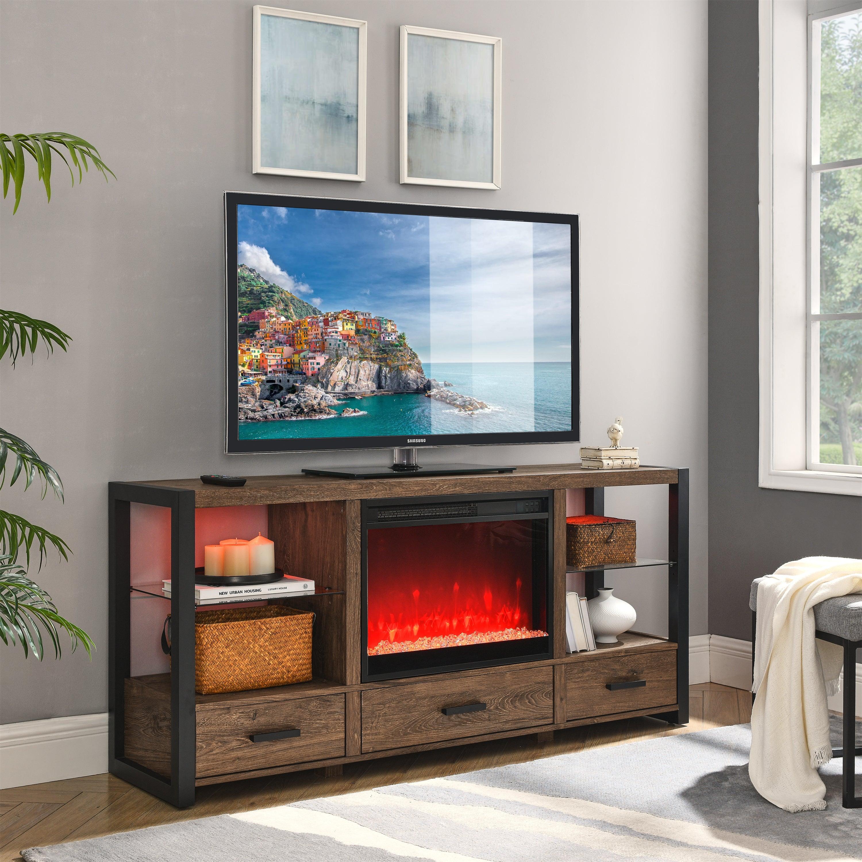 23 Inch Infrared Quartz Electric Fireplace Insert - Realistic Flame Effect, Remote Control - Perfect for Living Room, Bedroom & Office Heating