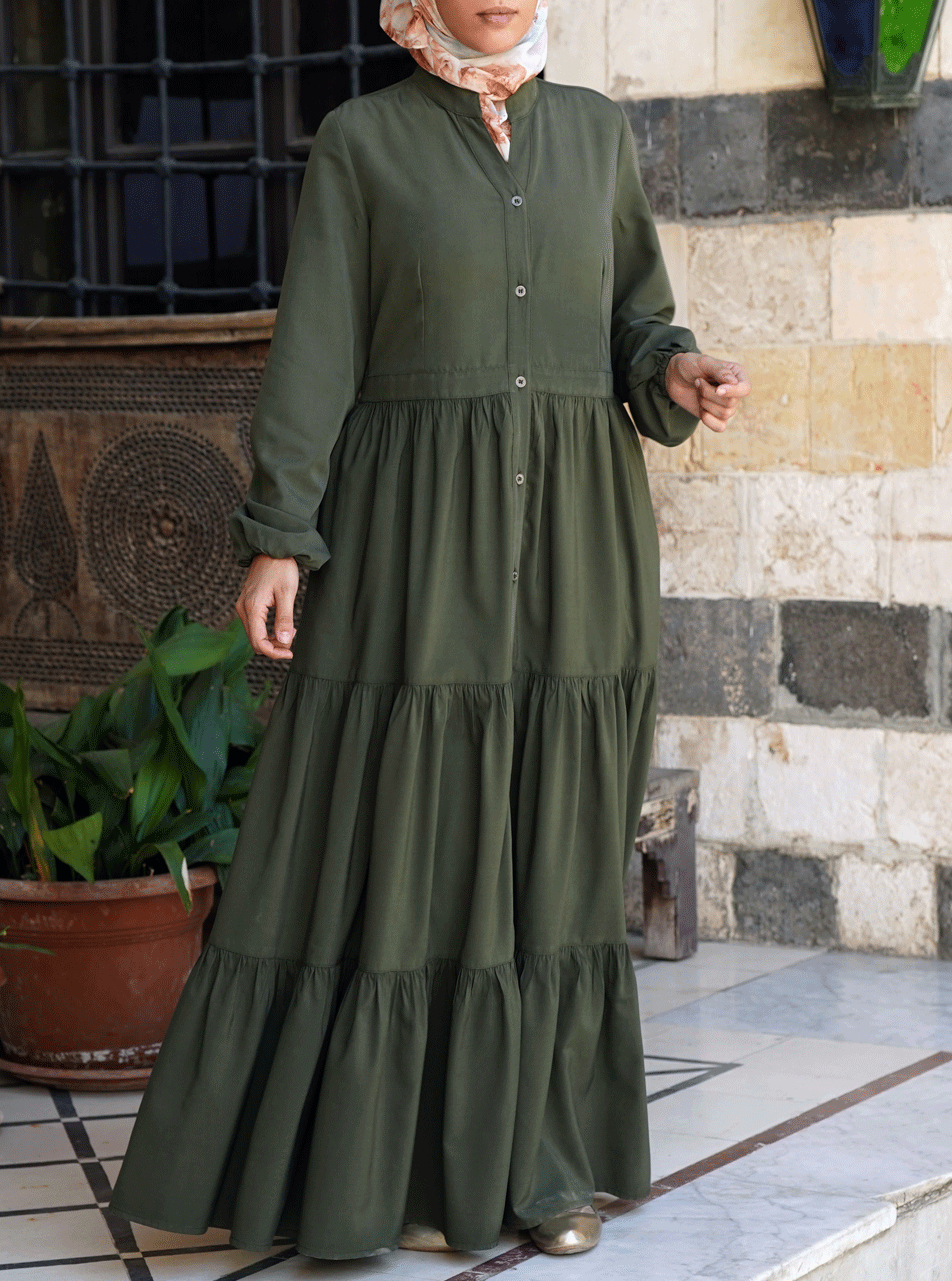 Elegant Ruffled Button-Down Maxi Dress for Women - Flowy Summer Beach Dress for Vacations, Weddings & Date Nights