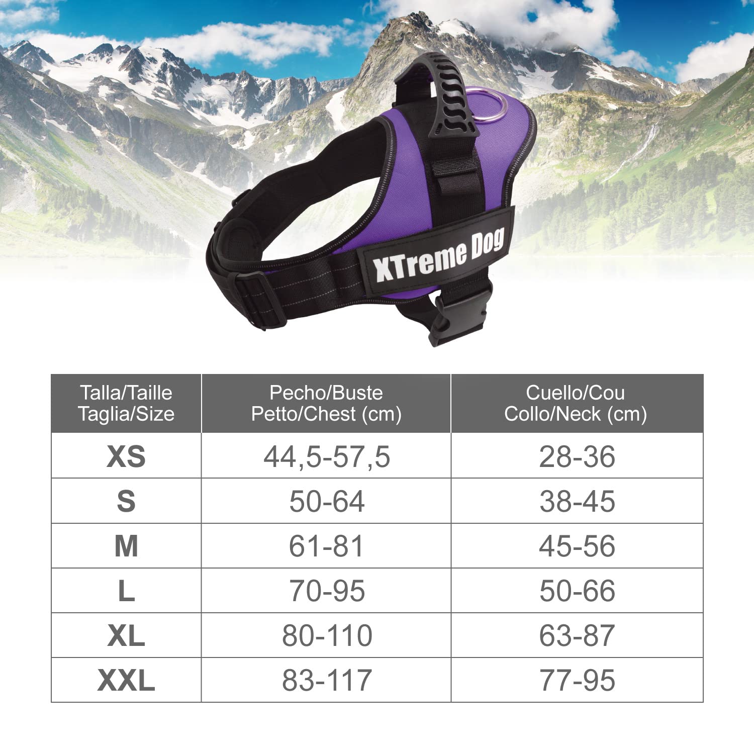 Xtreme Dog Harness for Small Dogs - Adjustable & Durable Pet Harness in Lilac, XS (44-57 cm) - Perfect for Walking, Running & Outdoor Adventures