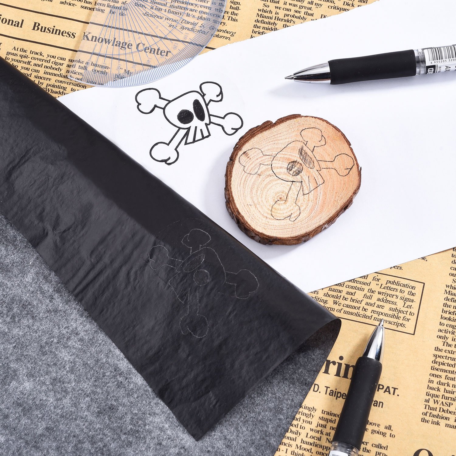 Hotop 100 Sheets Black Carbon Transfer Paper - 8.5 x 11 Inch Tracing Paper for Wood, Paper, Canvas, Fabric - Perfect for DIY Crafts, Tattoo Stencils, and Art Projects