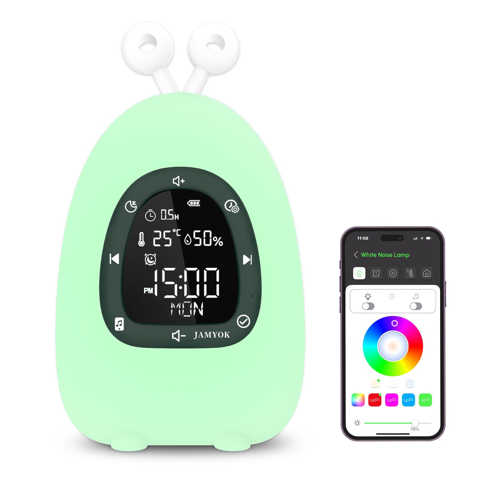 Sunrise Alarm Clock with Wake Up Light & White Noise Machine - 20 Soothing Sounds, 10 Night Lights, Bluetooth Speaker & App Control - Dimmable Digital Clock for Kids, Adults & Heavy Sleepers - Perfect for Bedrooms, Nurseries & Home Offices