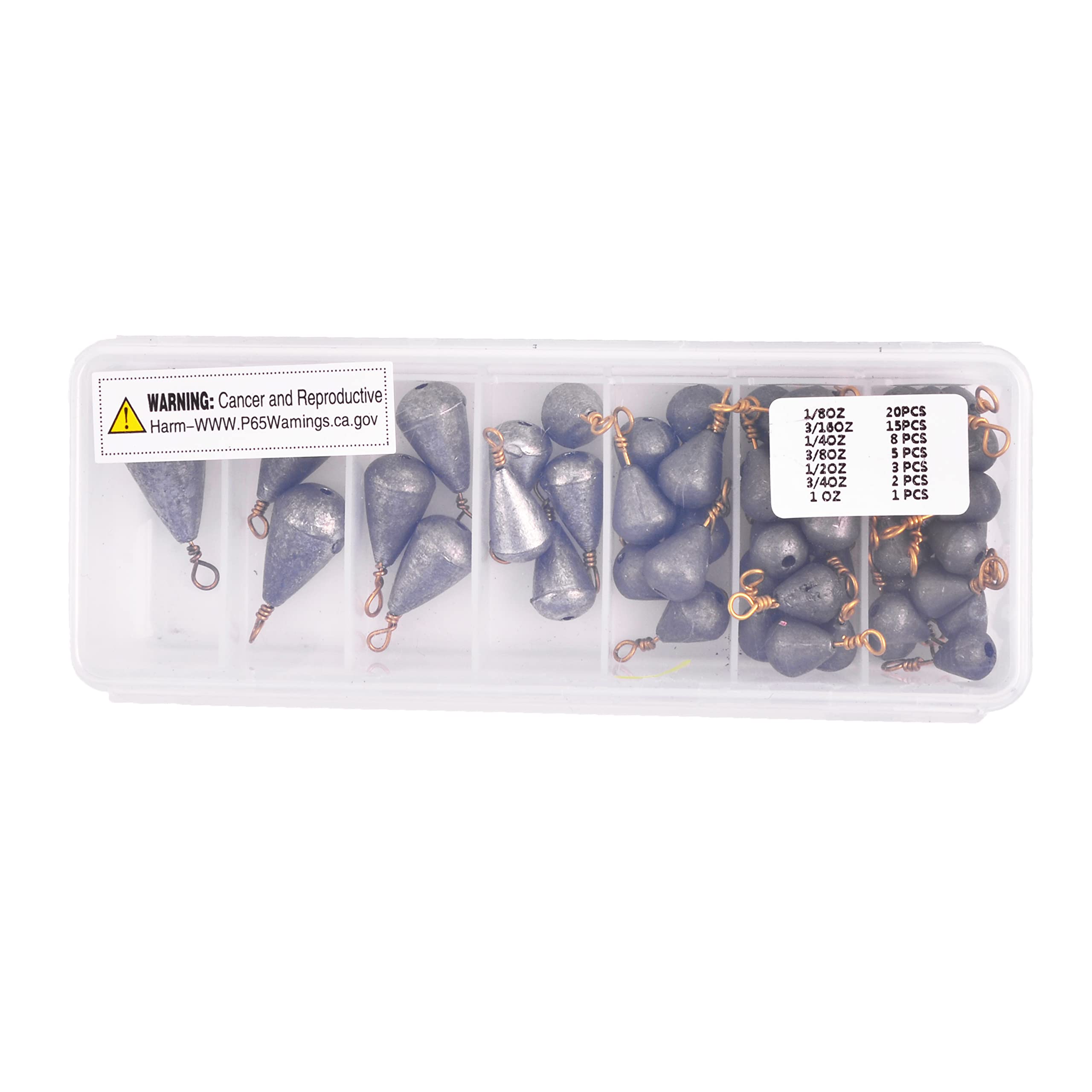 54pcs Bass Casting Sinker Weights Lead Fishing Weight Kit with Brass Swivels - Drop Shot, Bell & Catfish Sinkers for Saltwater & Freshwater Fishing - Perfect for Bass, Trout, and Catfish Angling