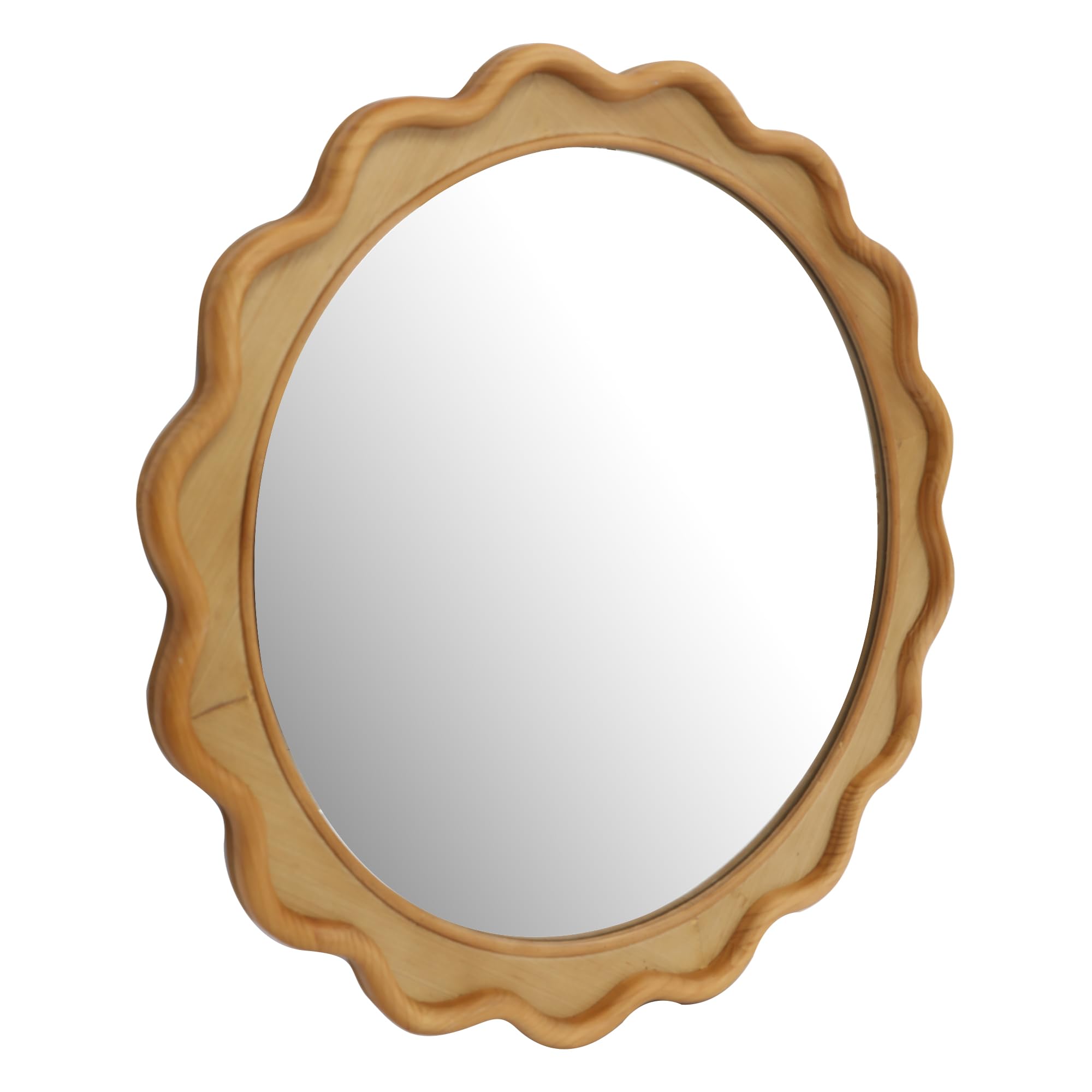 RiteSune 30 Inch Round Wall Mirror - Farmhouse Rustic Circle Mirror for Living Room, Bathroom, Entryway Decor - Perfect for Home, Office & Wedding Venue Decoration