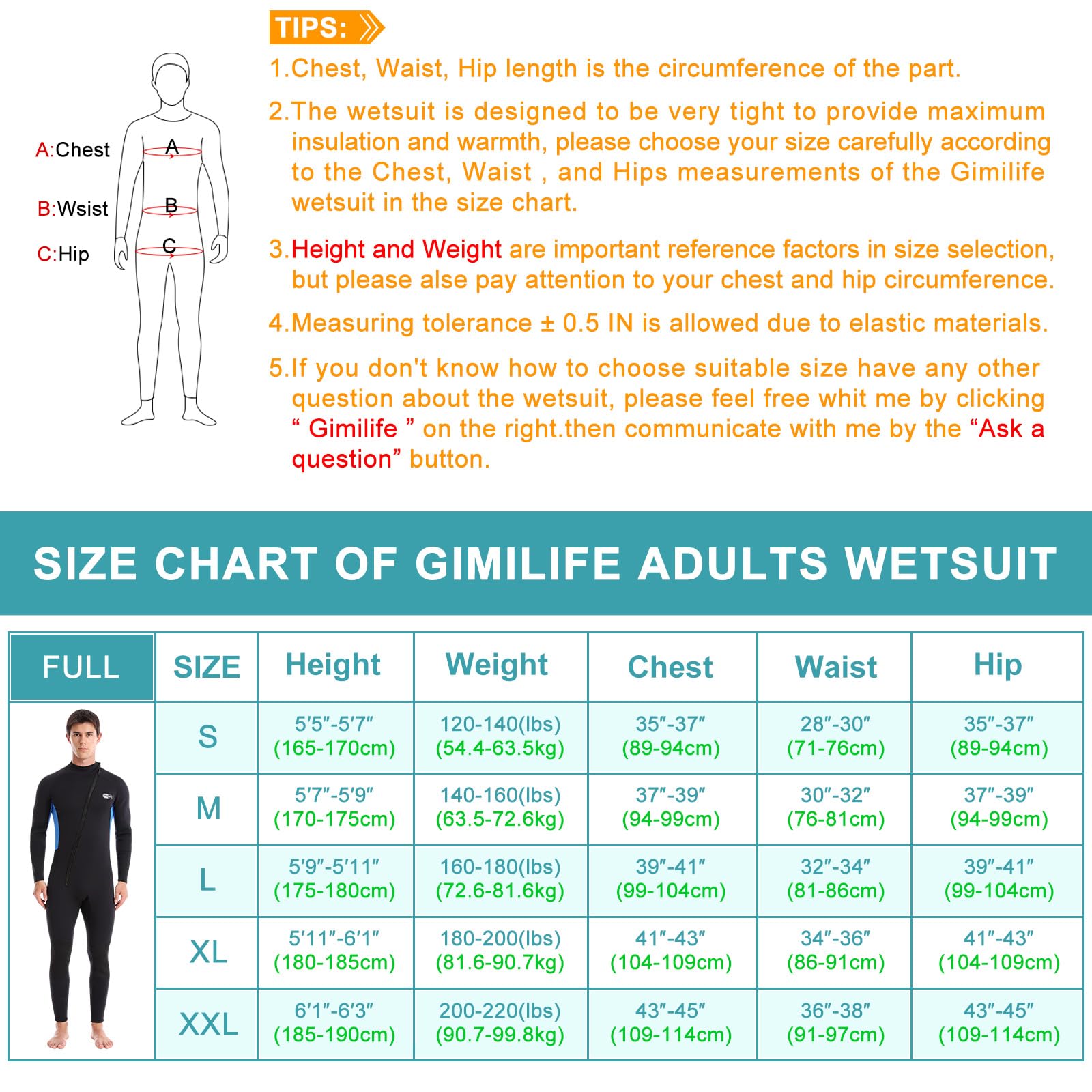 **3mm Neoprene Wetsuit for Men - Full Body Long Sleeve Scuba Diving Suit with Front/Back Zip - Ideal for Snorkeling, Swimming, Surfing & Kayaking - Perfect for Ocean Adventures & Water Sports**