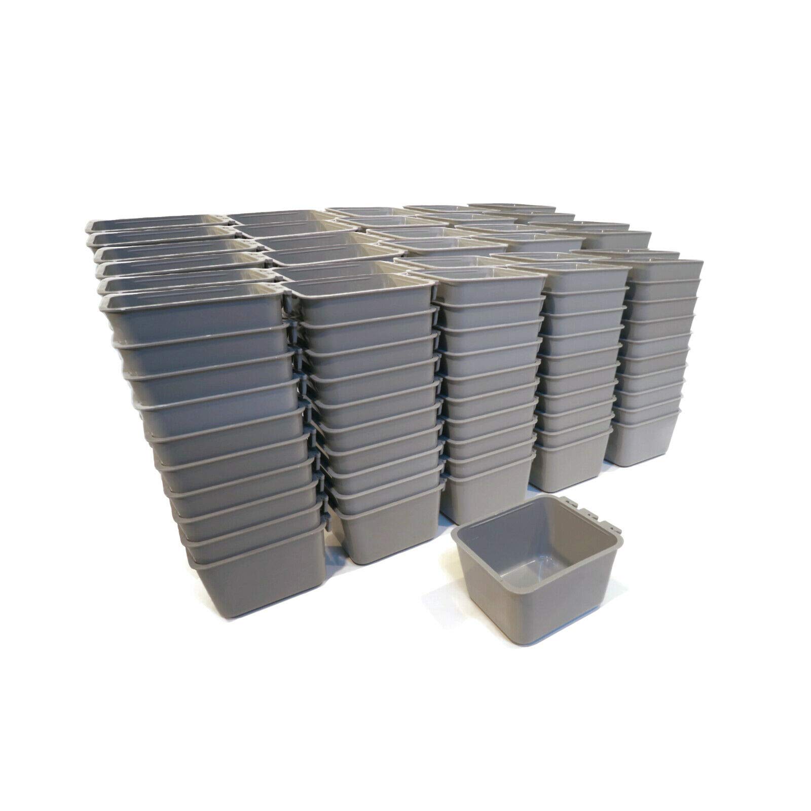 300-Pack Gray Plastic Cage Containers for Nails, Screws, Bolts & Nuts - Durable Garage Storage Organizer for Hardware, Tools & Small Parts - Perfect for Workshop, DIY Projects & Home Organization