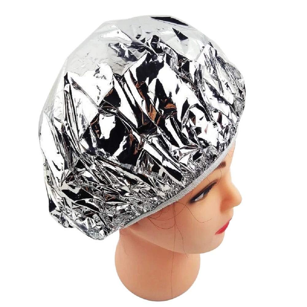 Premium Aluminum Foil Hair Cap for Salon & Home Use - Waterproof, Dustproof, Elastic Spa & Shower Cap - Ideal for Hair Dye, Baking Oil Treatments, and Salon Styling (Pack of 1) - Perfect for DIY Hair Care, Professional Salons, and At-Home Spa Days