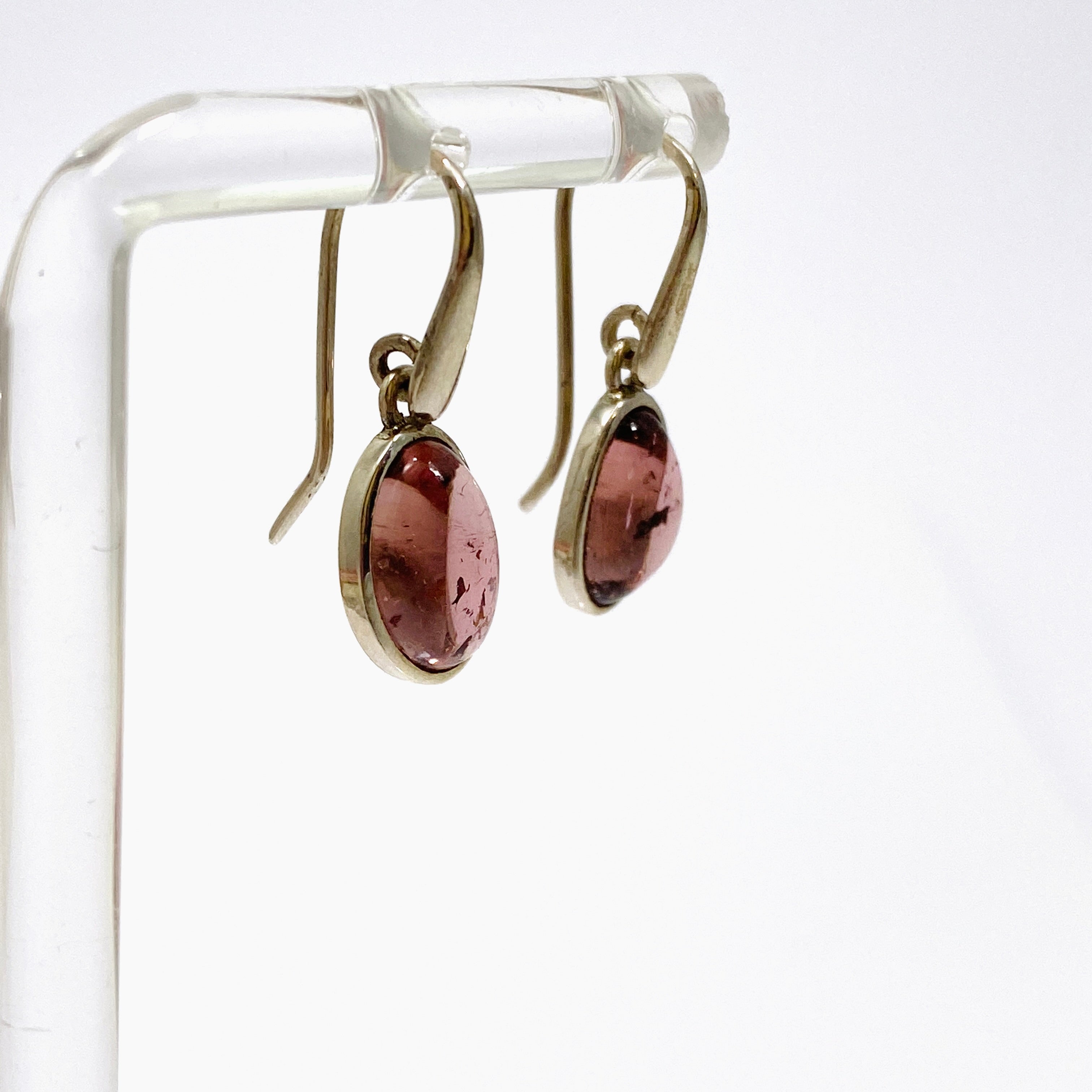 Natural Pink Tourmaline Freeform Cabochon Earrings - Handmade Boho Jewelry for Women - Perfect for Weddings, Parties & Everyday Wear
