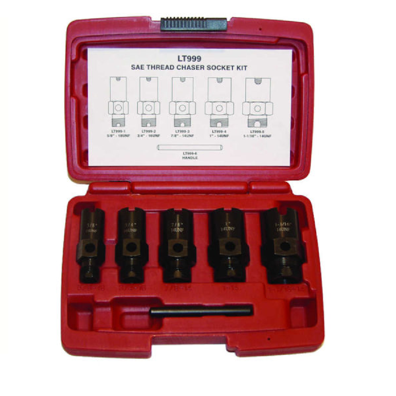Lock Technology 999 SAE Thread Chaser Socket Kit - Professional Automotive Repair Tool Set for Damaged Threads - Perfect for Mechanics, DIY Car Maintenance & Engine Repair Work