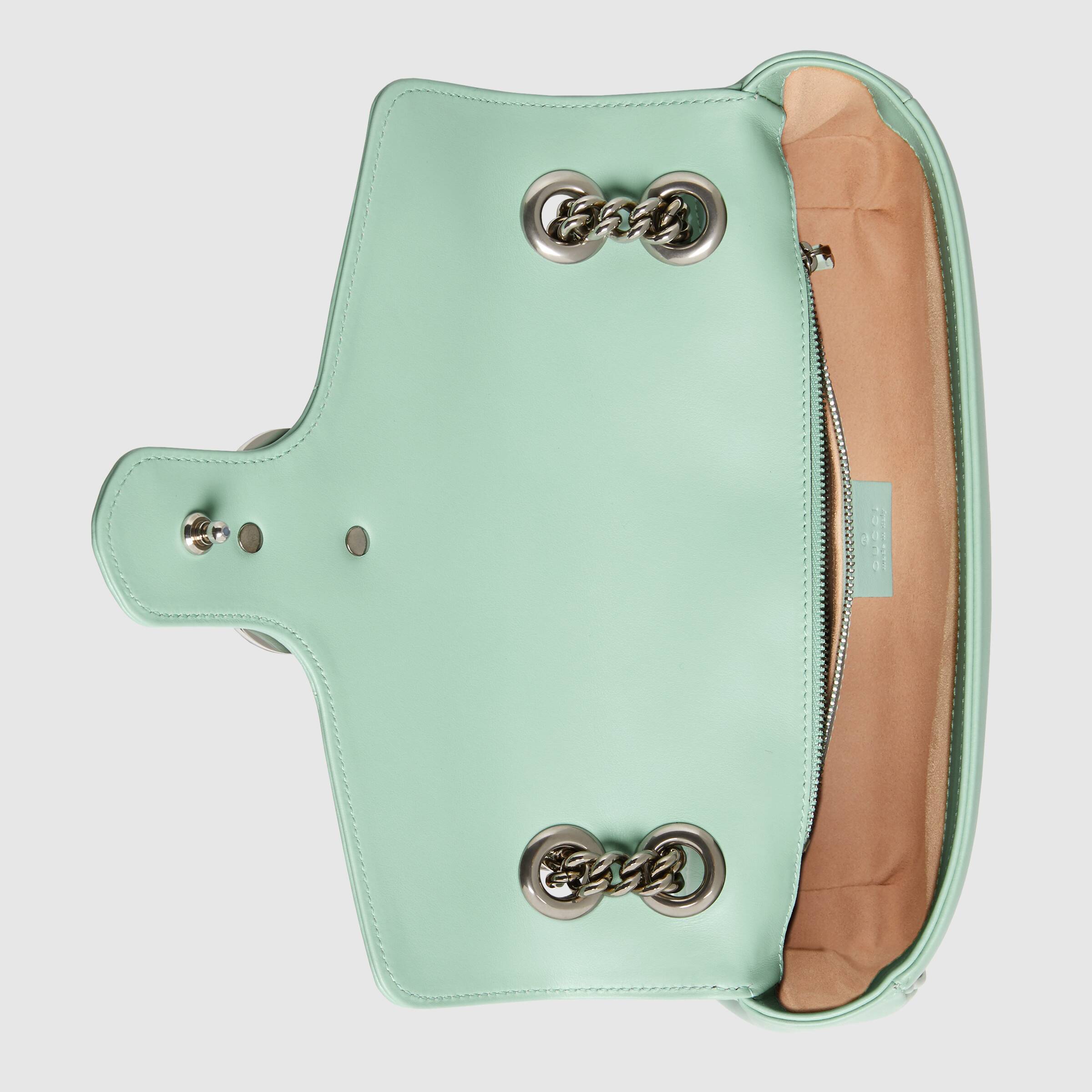 Gucci GG Marmont Small Shoulder Bag in Pastel Green | Luxury Leather Crossbody Purse for Women | Perfect for Date Night & Evening Events