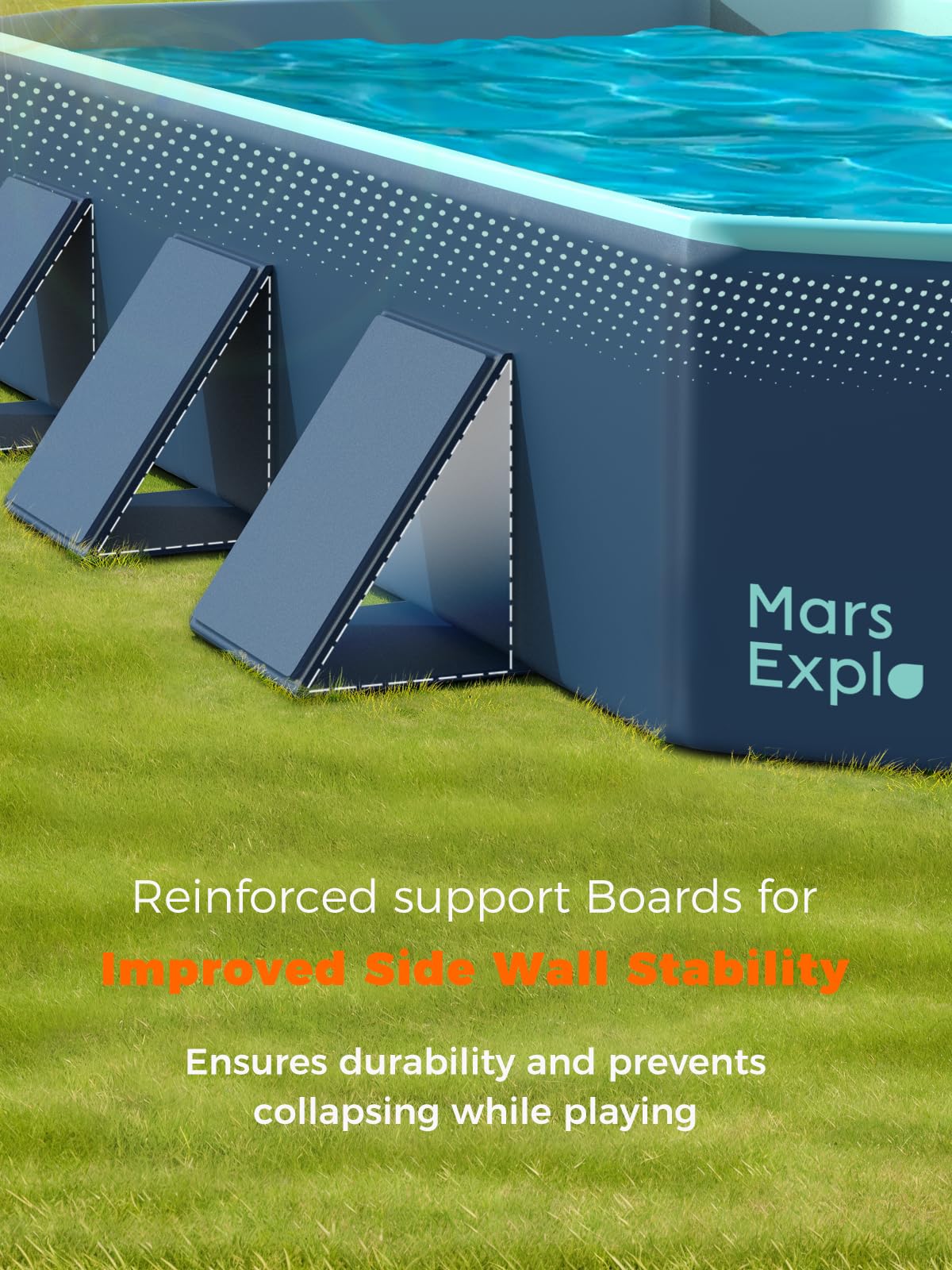 Foldable Non-Inflatable Swimming Pool for Kids & Adults - Extra Large Portable Kiddie Pool, Dog Bath Tub & Family Outdoor Pool (113