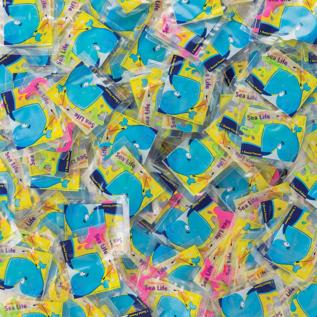 SmileMakers Bulk Single Sea Life Dental Flossers - 1000 Pack | Kids & Adult Tooth Floss Picks for Oral Hygiene | Perfect for Schools, Clinics & Family Use