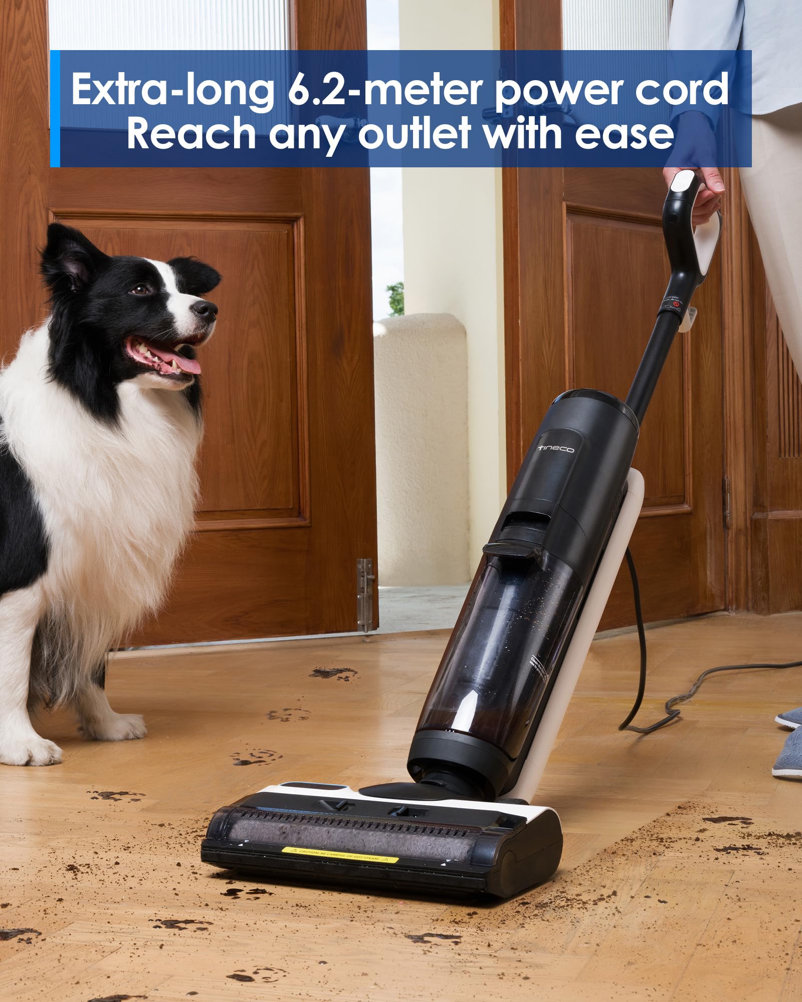 Tineco iFLOOR 5 Steam Corded Wet Dry Vacuum Cleaner - All-in-One Steam Mop for Hardwood Floors, 248℉ High-Temperature Steam, Self-Cleaning System - Perfect for Sticky Messes, Pet Hair, and Deep Cleaning Kitchens & Bathrooms