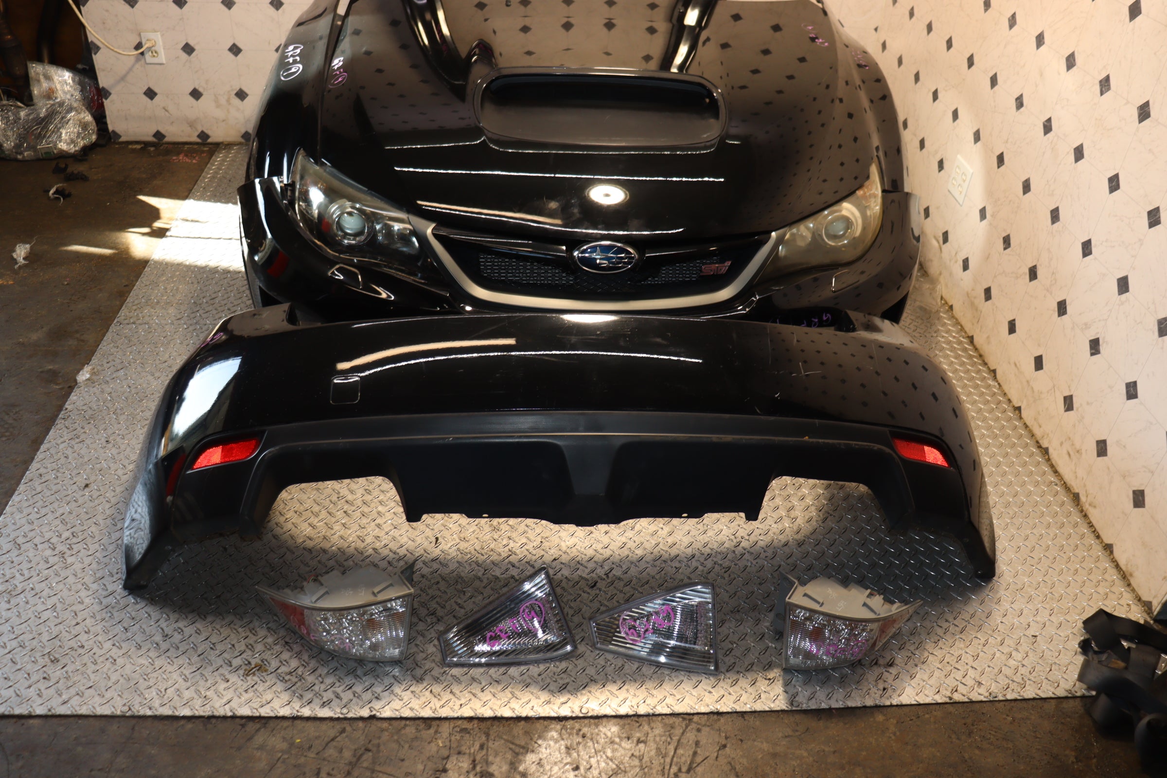JDM 08-14 Subaru STI Nose Cut Conversion Panels | Front Bumper Conversion Kit for WRX STI | Perfect for Car Restoration & Custom Builds