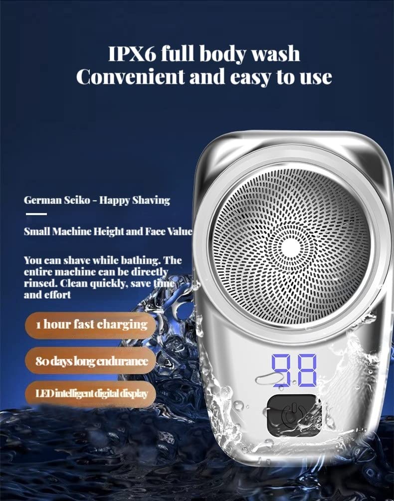 Best Portable Electric Shaver for Men - USB Rechargeable Wet/Dry Mini Shaver - Compact Travel & Car Shaving Kit - Perfect for Business Trips, Gym Bags & Quick Touch-Ups