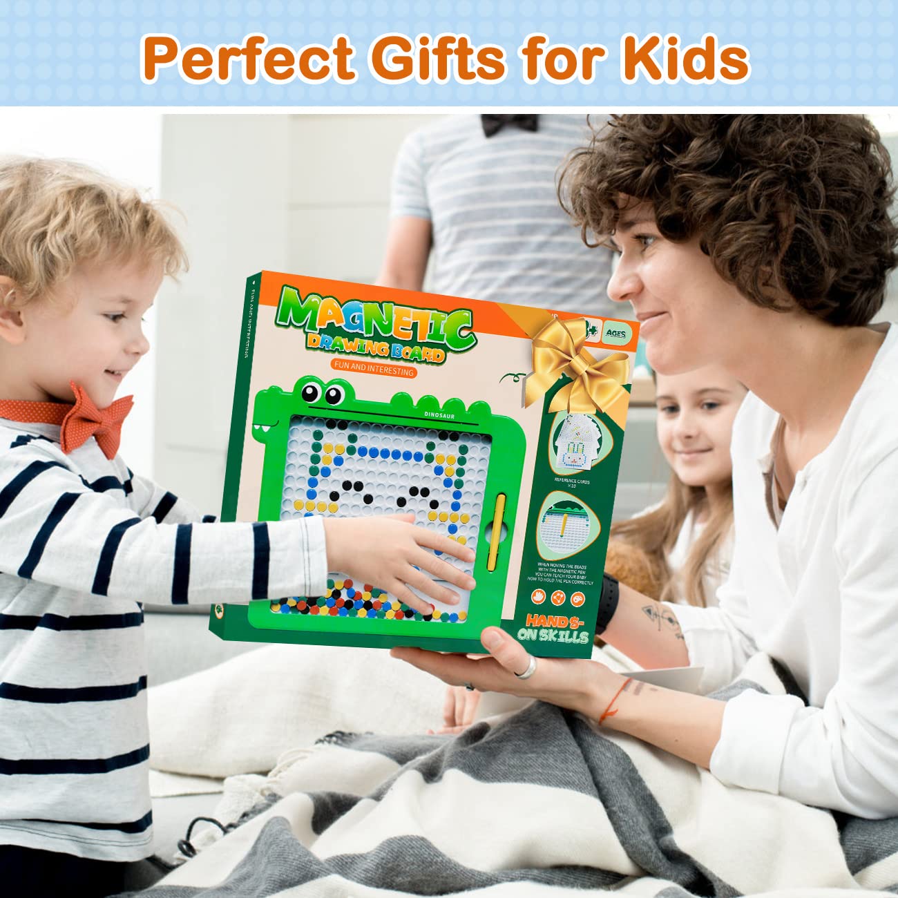 Magnetic Drawing Board for Kids Ages 2-8 - Doodle Board Educational Toys for Toddlers & Preschoolers - Travel Dinosaur Art Set - Perfect Birthday Gift for Boys & Girls - Ideal for Home, Car Rides & Classroom Learning Activities