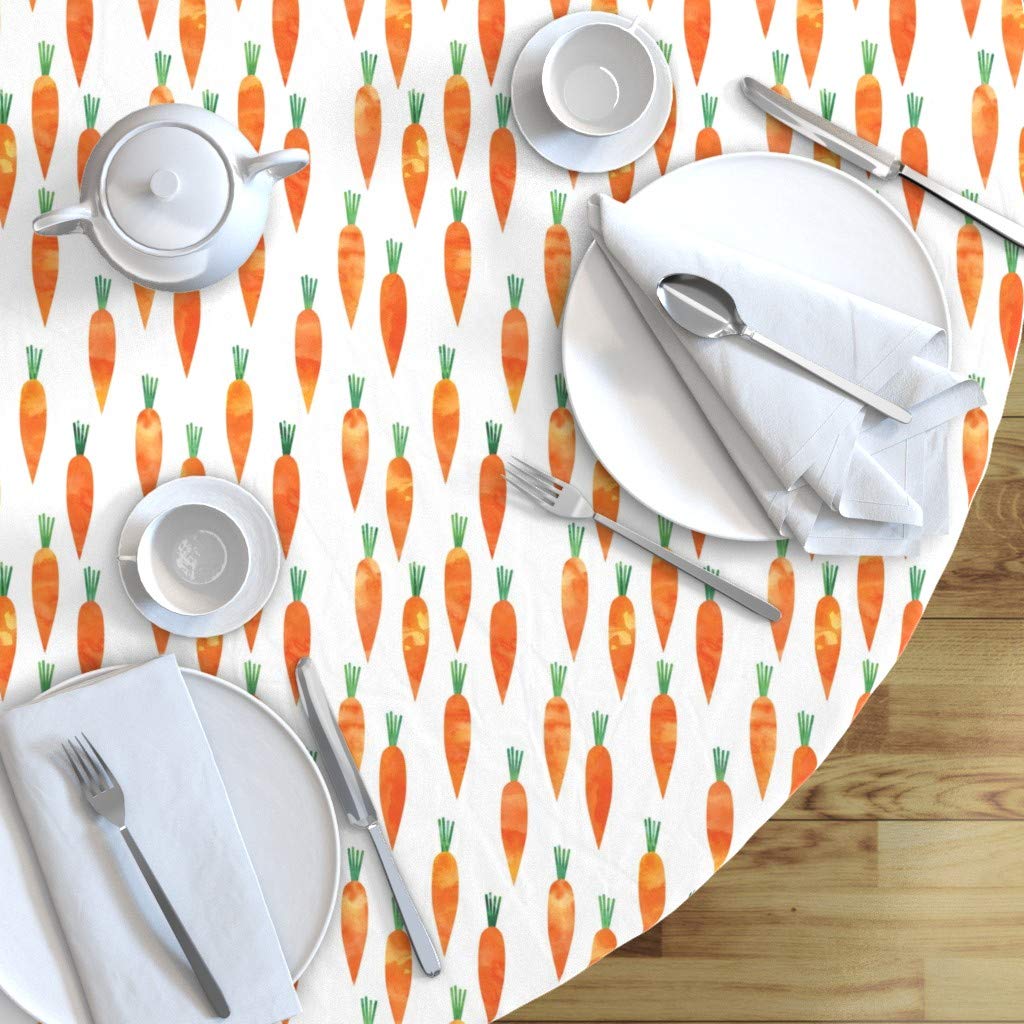 Custom Rabbit Easter Veggies Watercolor Tablecloth - 70