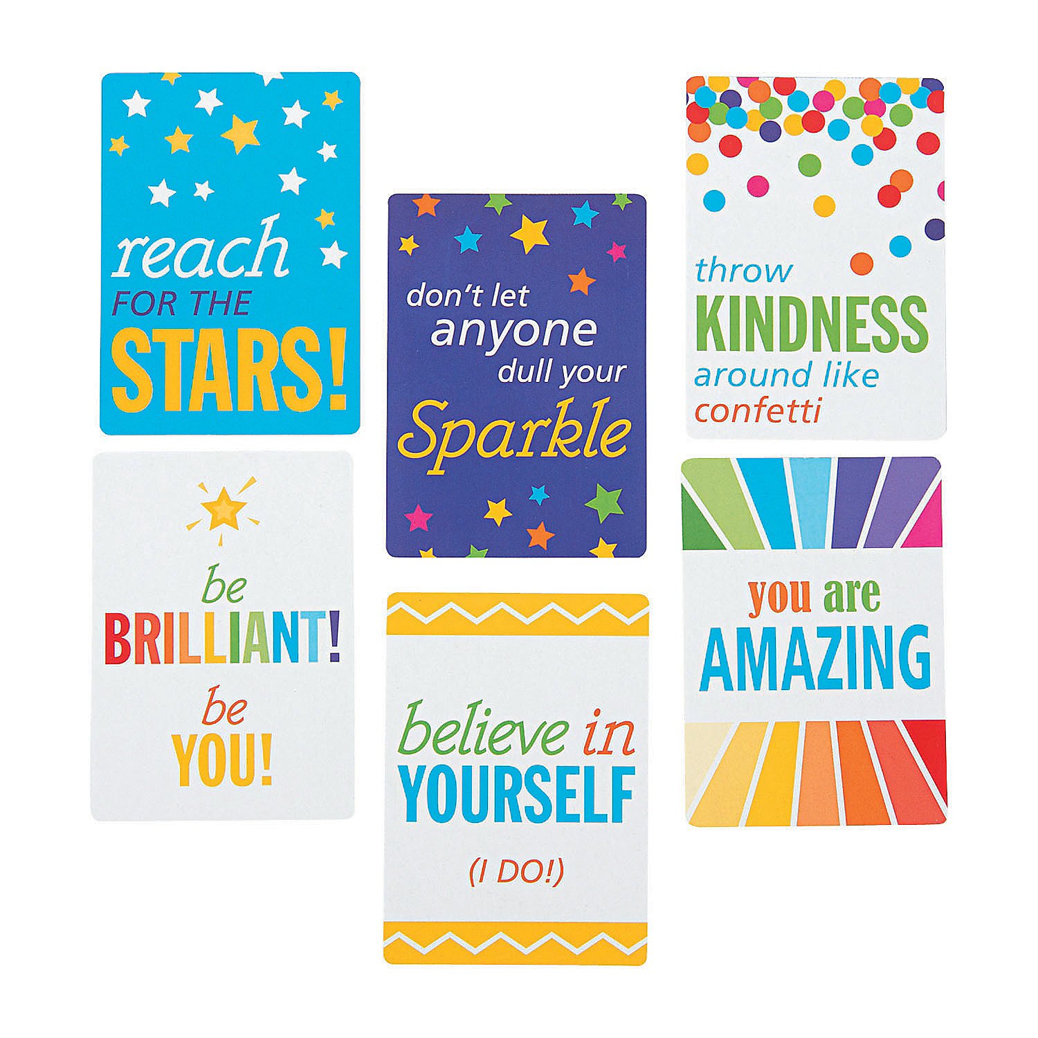 Fun Express Mini Encouragement Cards - 48pcs Motivational & Inspirational Greeting Cards for Women, Kids Educational Activities - Perfect for Christmas Gifts, Classroom Rewards & Daily Affirmations