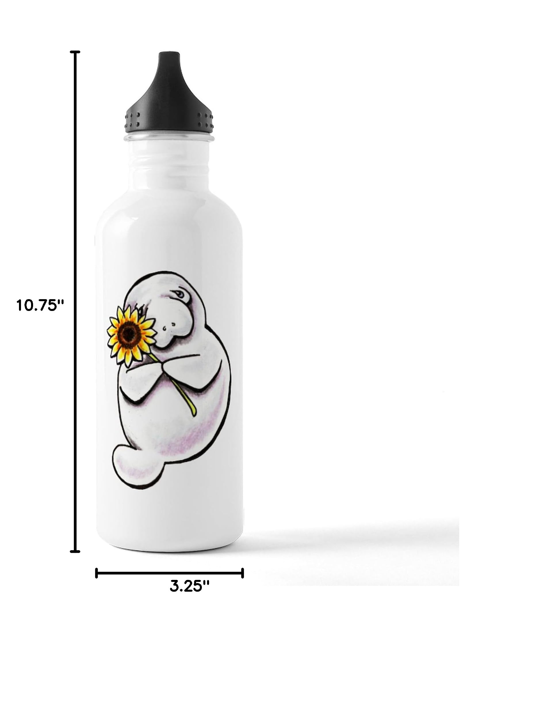 **Sunny Manatee Stainless Steel Water Bottle 1.0L (34 oz) - Insulated, Leak-Proof, BPA-Free - Perfect for Hiking, Gym & Outdoor Adventures**