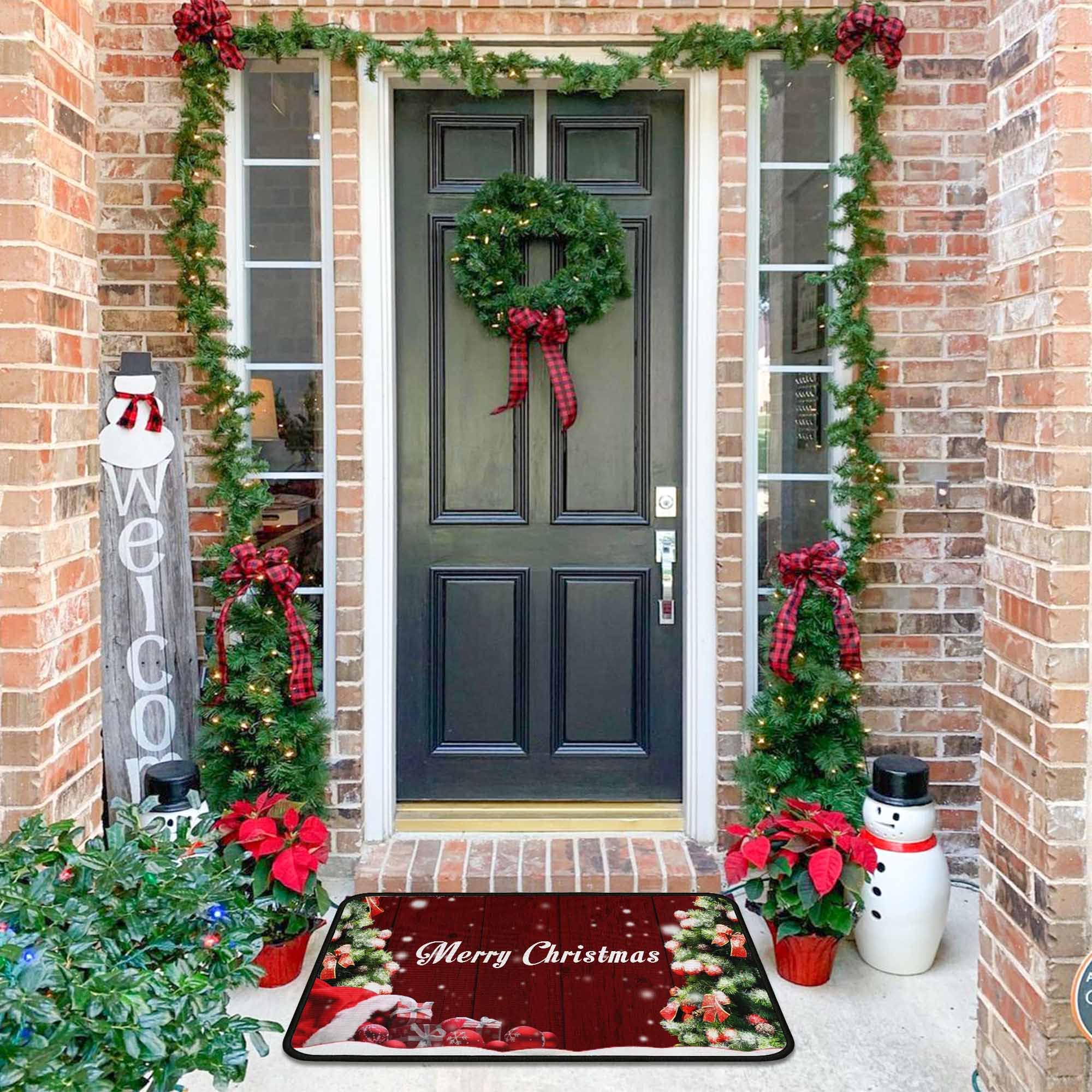 Non-Slip Christmas Kitchen Rugs Set of 2 - Washable Holiday Floor Mats with Anti-Skid Backing, Festive Xmas Decor Doormat Runner for Home Kitchen - Perfect for Holiday Cooking, Dining & Seasonal Home Decor