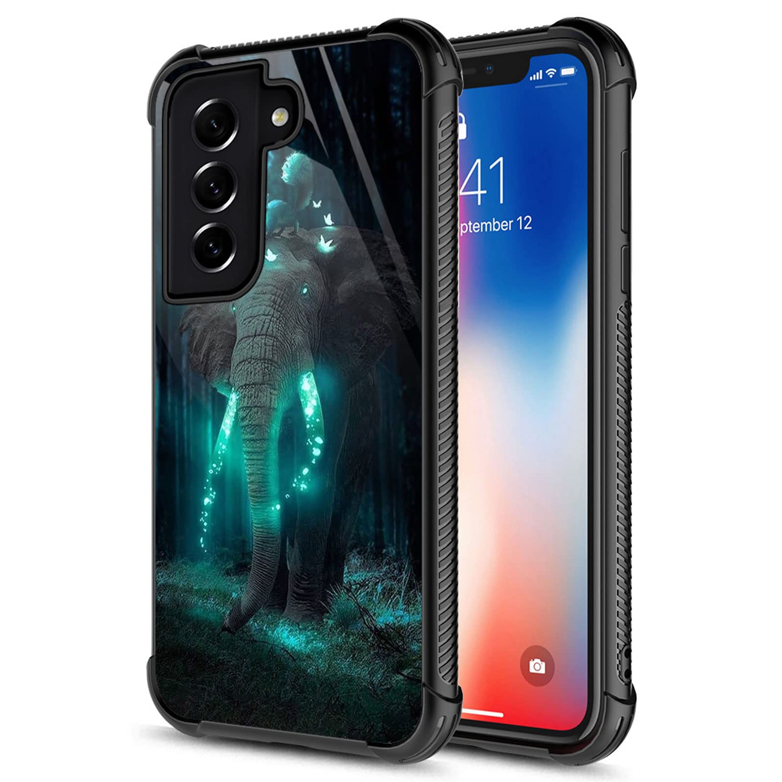 CARLOCA Samsung Galaxy S21 FE Case - Dream Forest Elephant Design, Shockproof Anti-Scratch Protective Cover with Drop Protection | Perfect for Daily Use, Travel & Outdoor Activities
