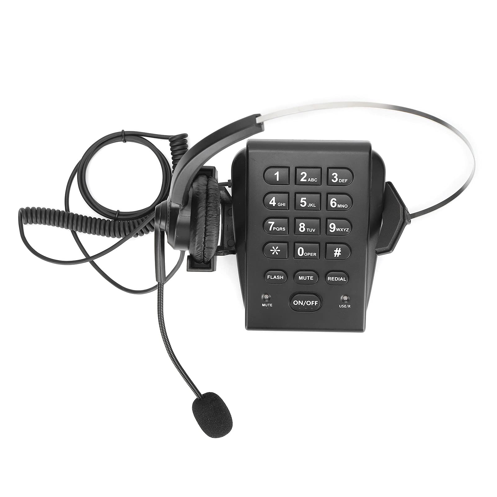 HT700 Wired Call Center Headset with Omnidirectional Microphone & Dial Keypad - Noise Cancelling Office Headphones for Clear Hands-Free Calls | Perfect for Customer Service, Telemarketing & Home Office Use