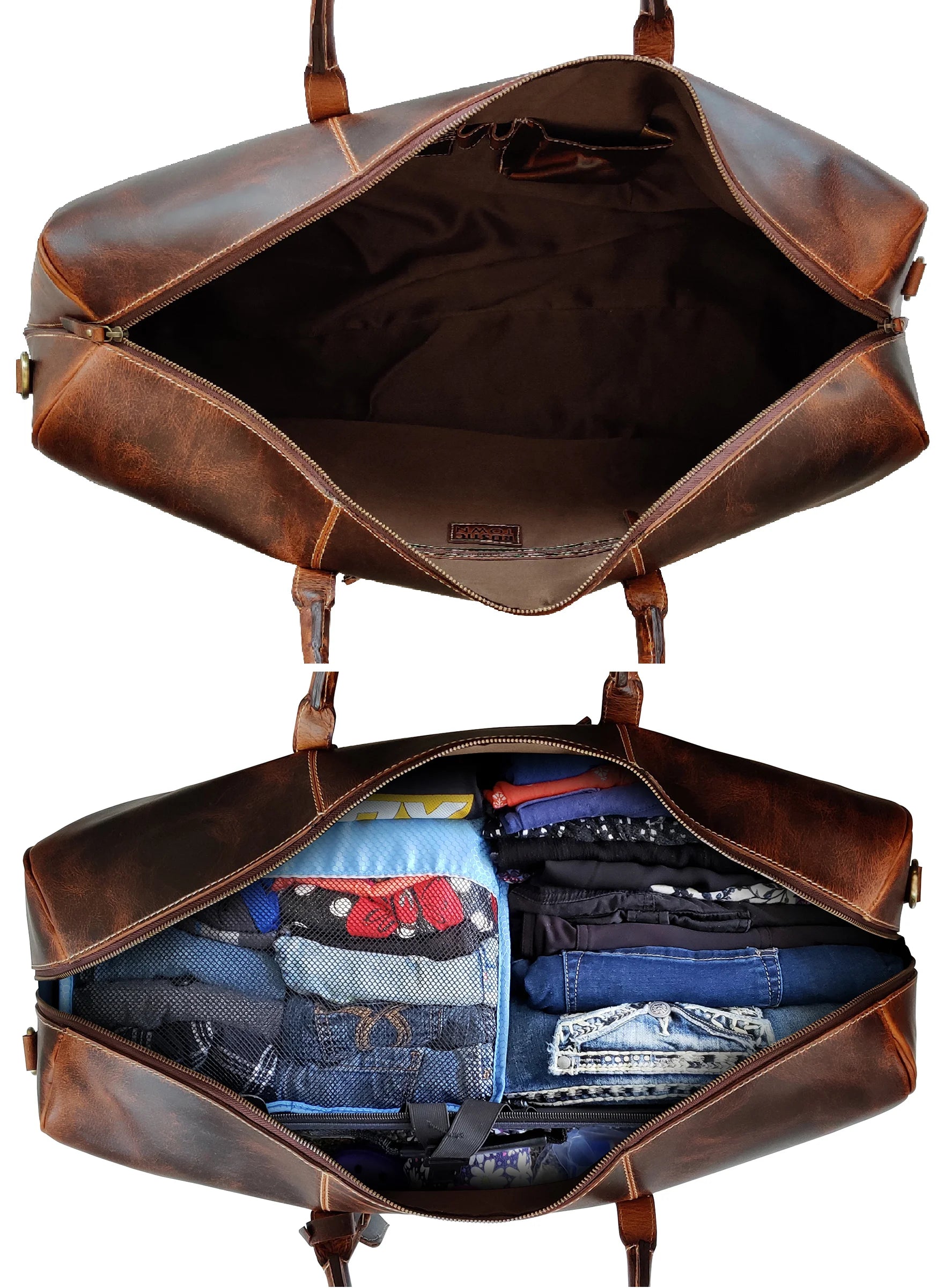 Roadstar 24-Inch Overnight Weekender Duffel Bag - Antique Brown Carry On Luggage for Travel, Gym & Weekend Getaways | Perfect Business Trip & Vacation Bag