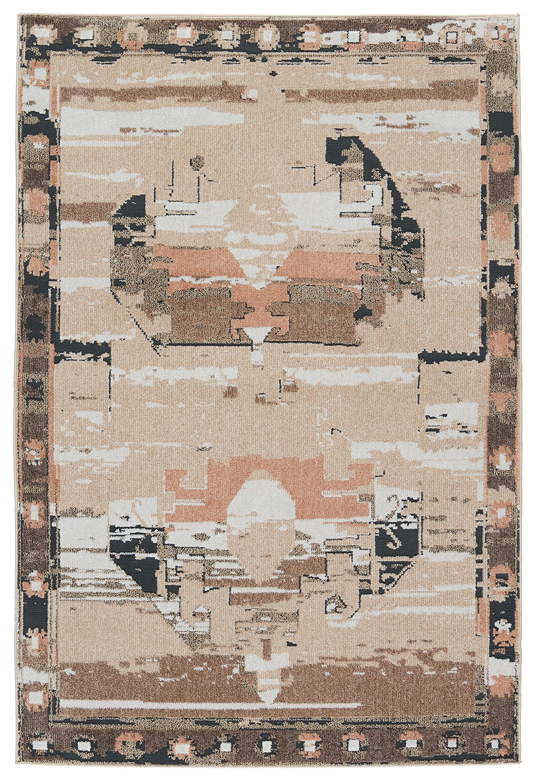 Jaipur Living Naomi Medallion Beige/Tan 5'x8' Area Rug - Soft & Durable for Living Room, Playroom, Home Office & Dining Room - Perfect for Family Gatherings & Cozy Home Decor